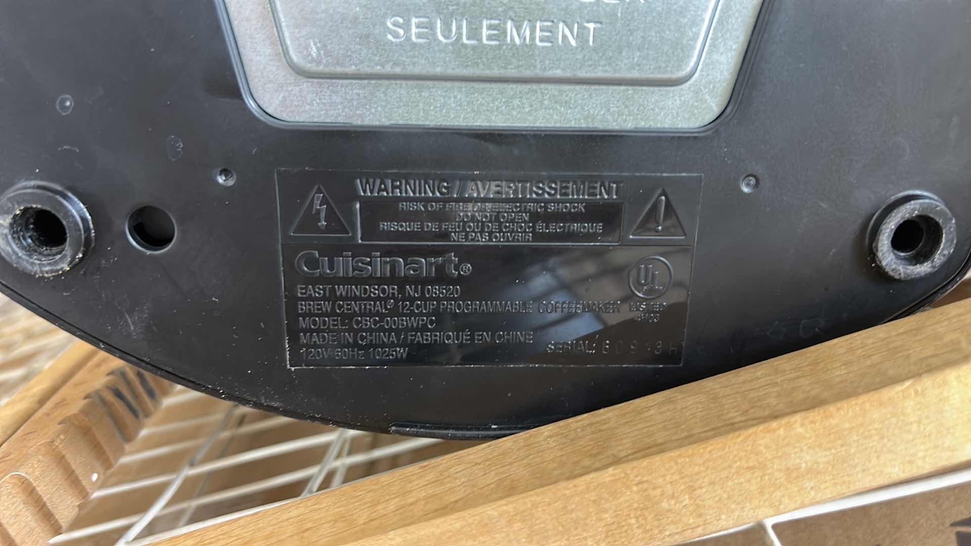 Photo 1 of CUISINART COFFEE MAKER