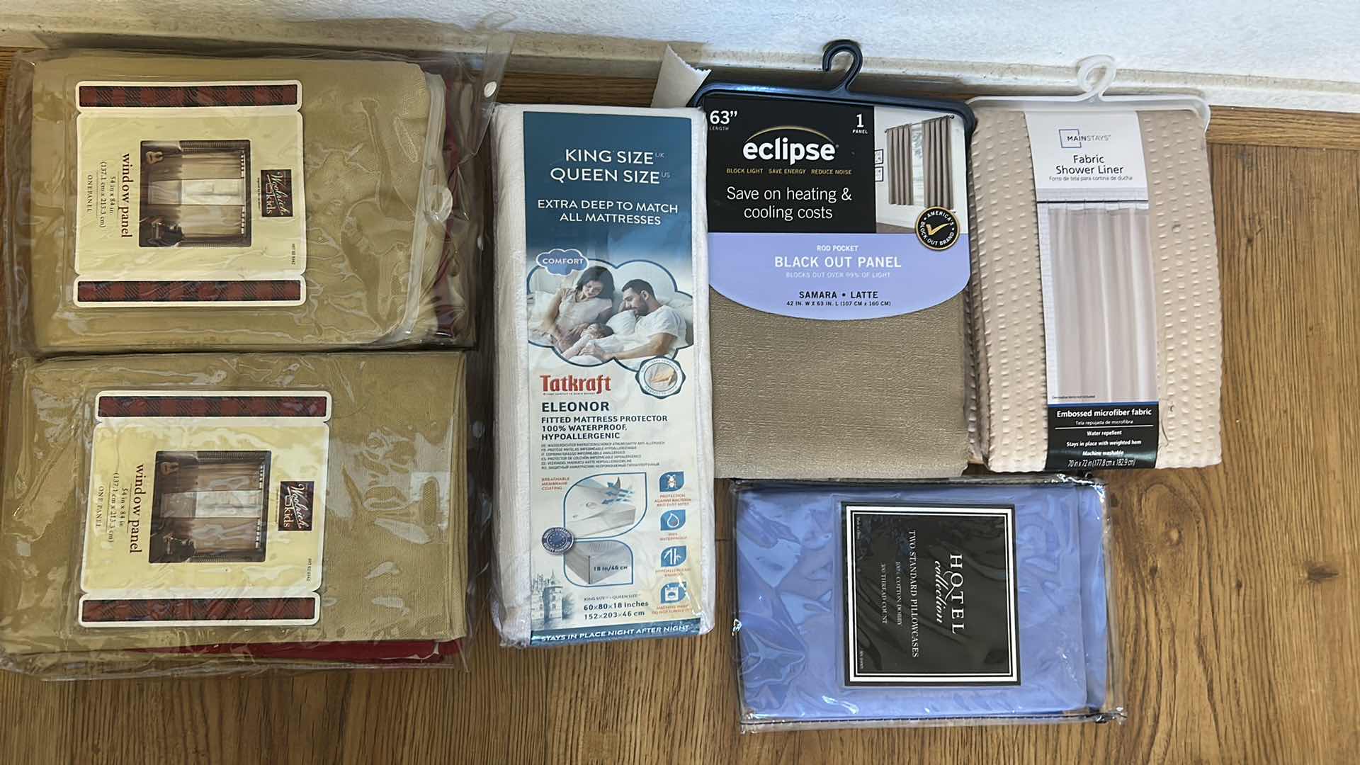 Photo 1 of NEW WINDOW PANELS, BLACK OUT PANEL, SHOWER CURTAIN, FITTED MATTRESS PROTECTOR & 2 STANDARD PILLOW CASES