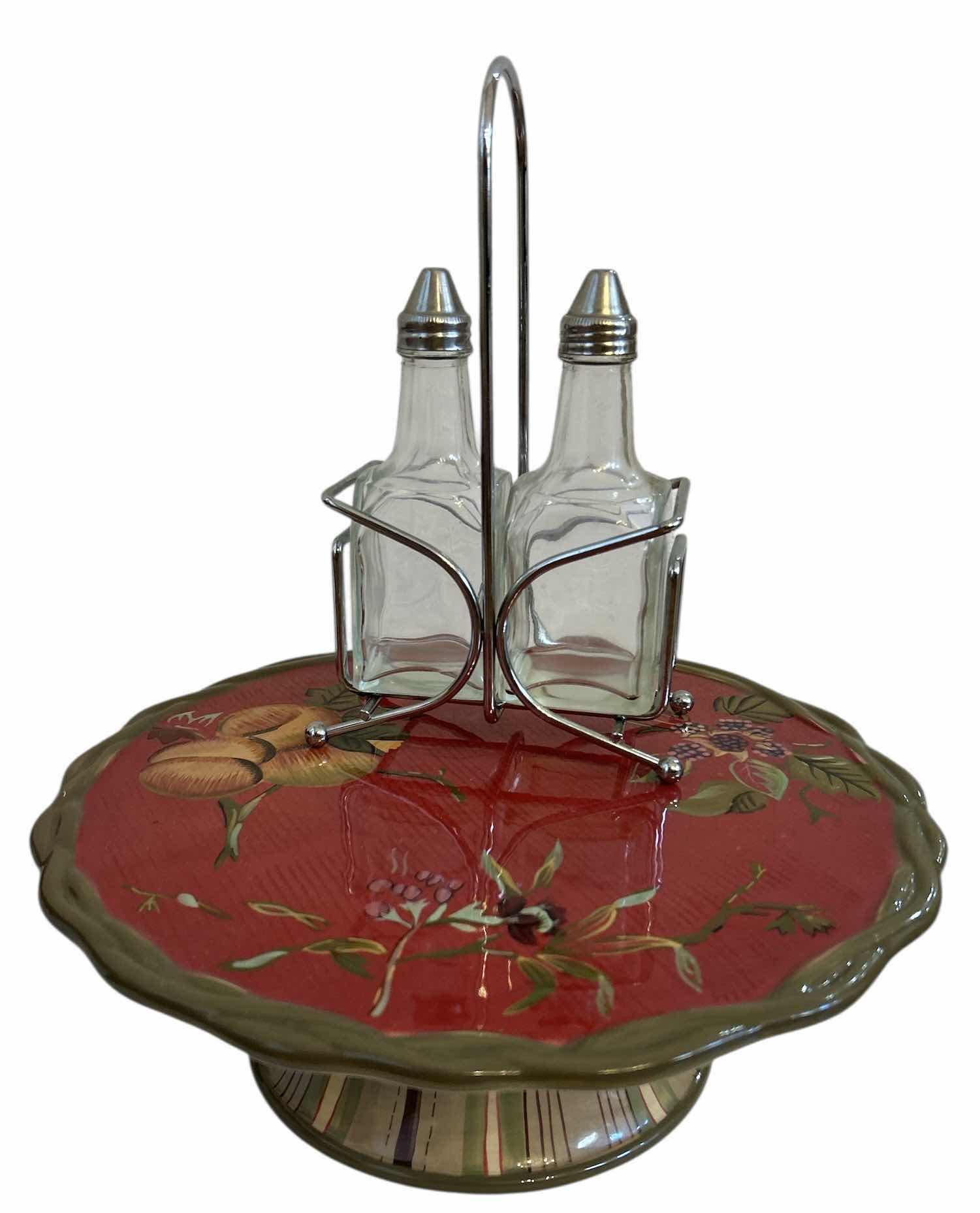 Photo 1 of OCTAVIA PLATE CAKE STAND AND OIL AND VINEGAR SET