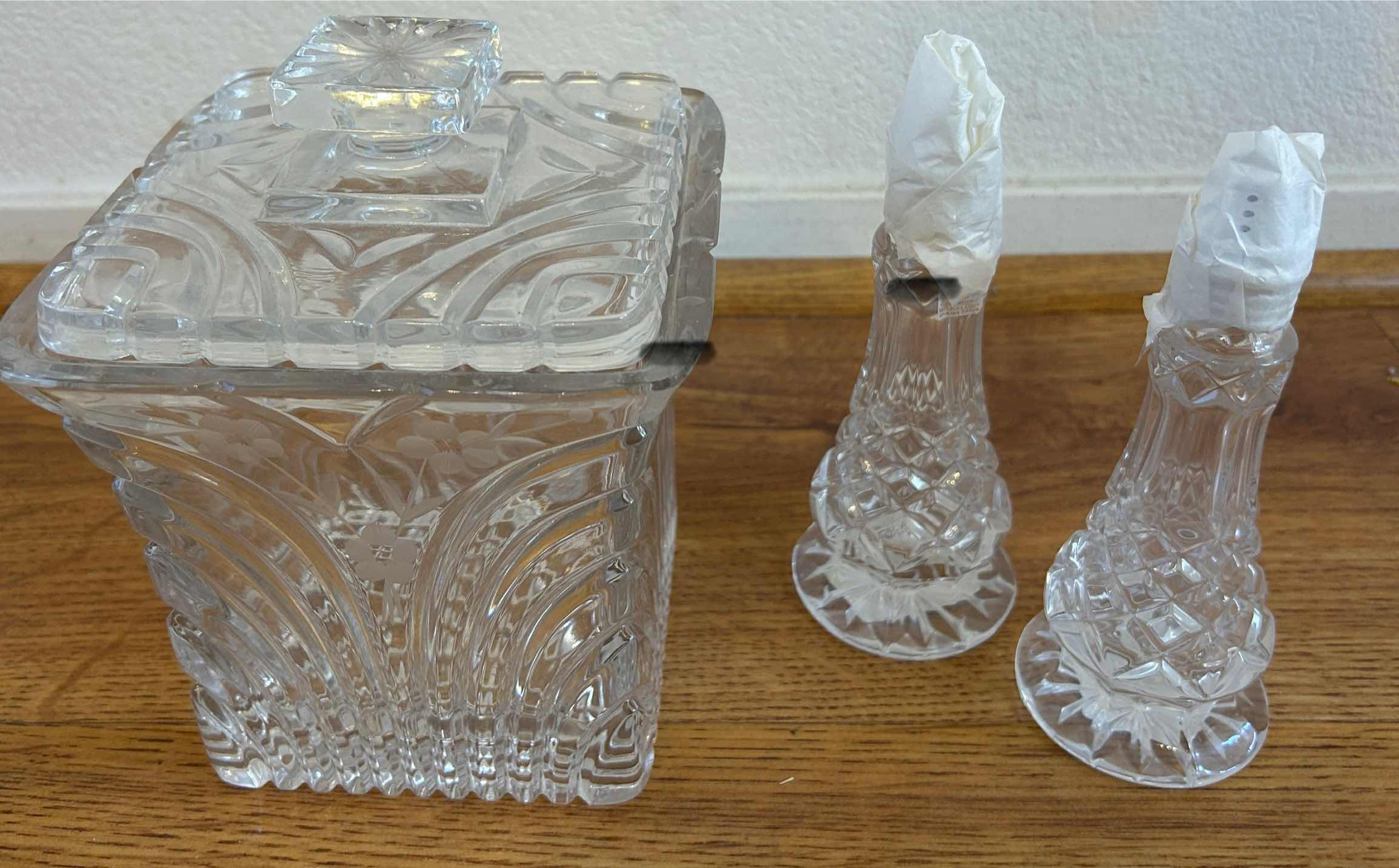 Photo 1 of LIDDED CANDY DISH & ESSEX CZECH REPUBLIC SALT AND PEPPER SHAKERS