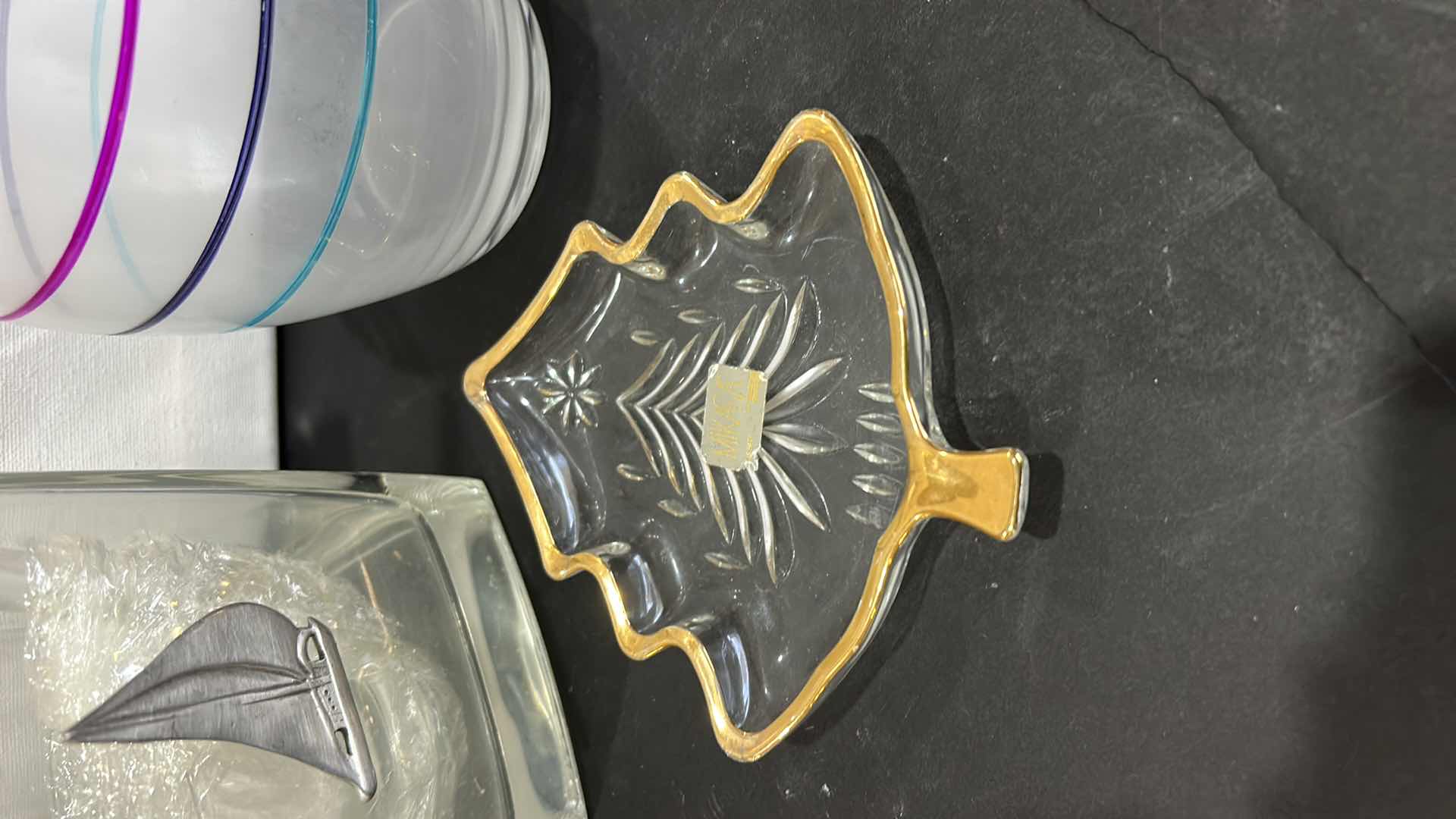 Photo 1 of WINE DECANTER, ICE BUCKET AND MIKASA TREE CANDY DISH