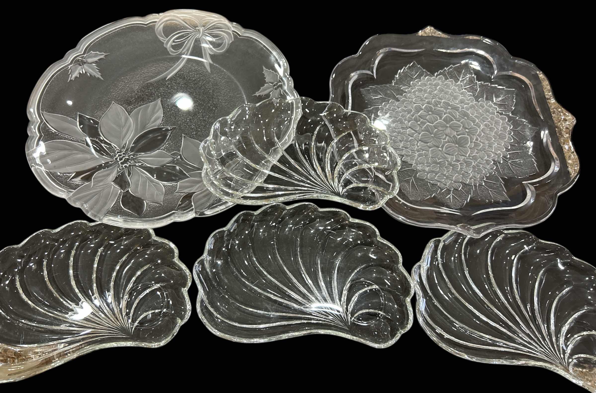 Photo 1 of 6 PC GLASS / CRYSTAL SERVING DISHES