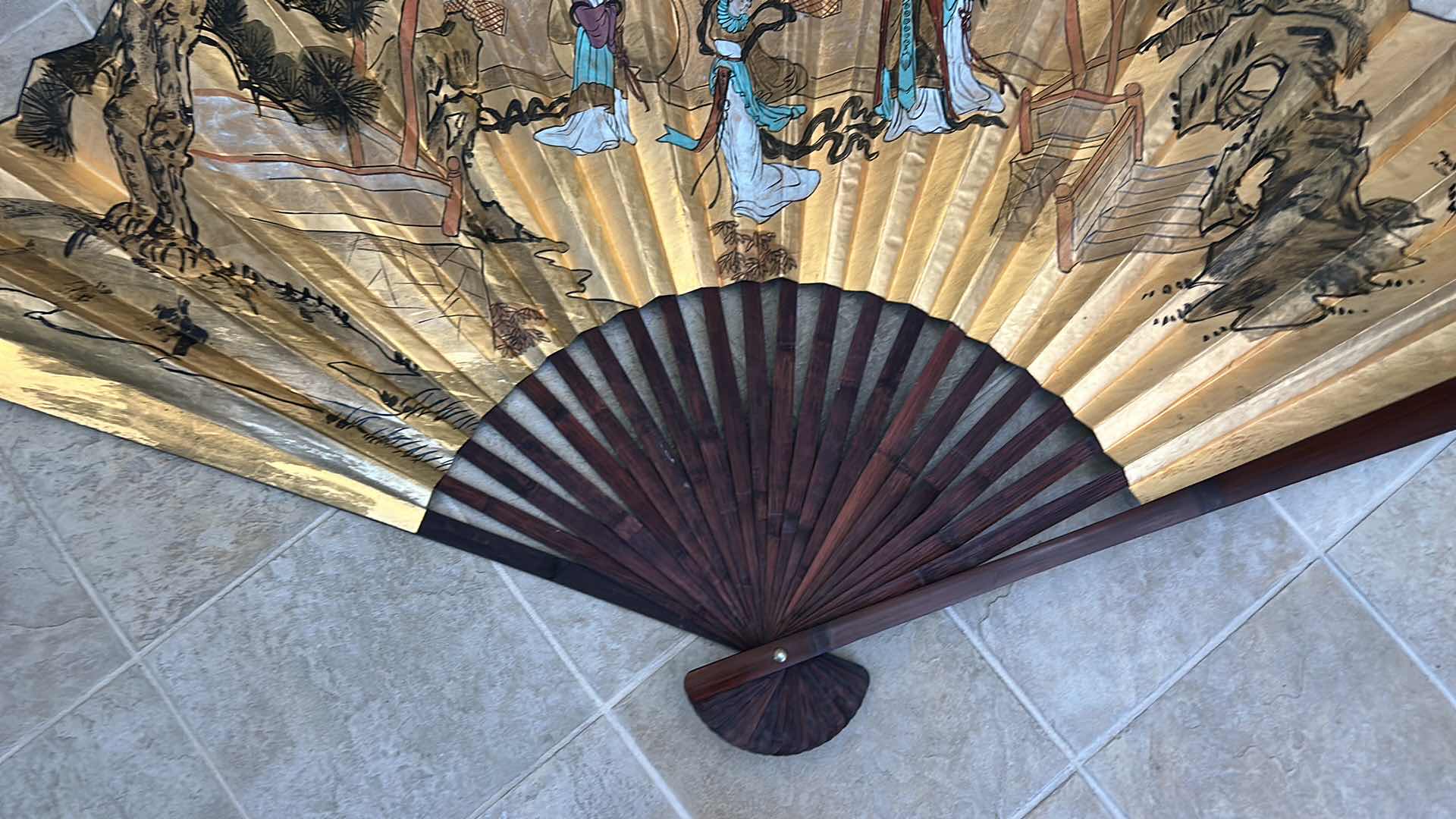 Photo 1 of LARGE DECORATIVE ASIAN FAN DECOR 69 “ x H40”