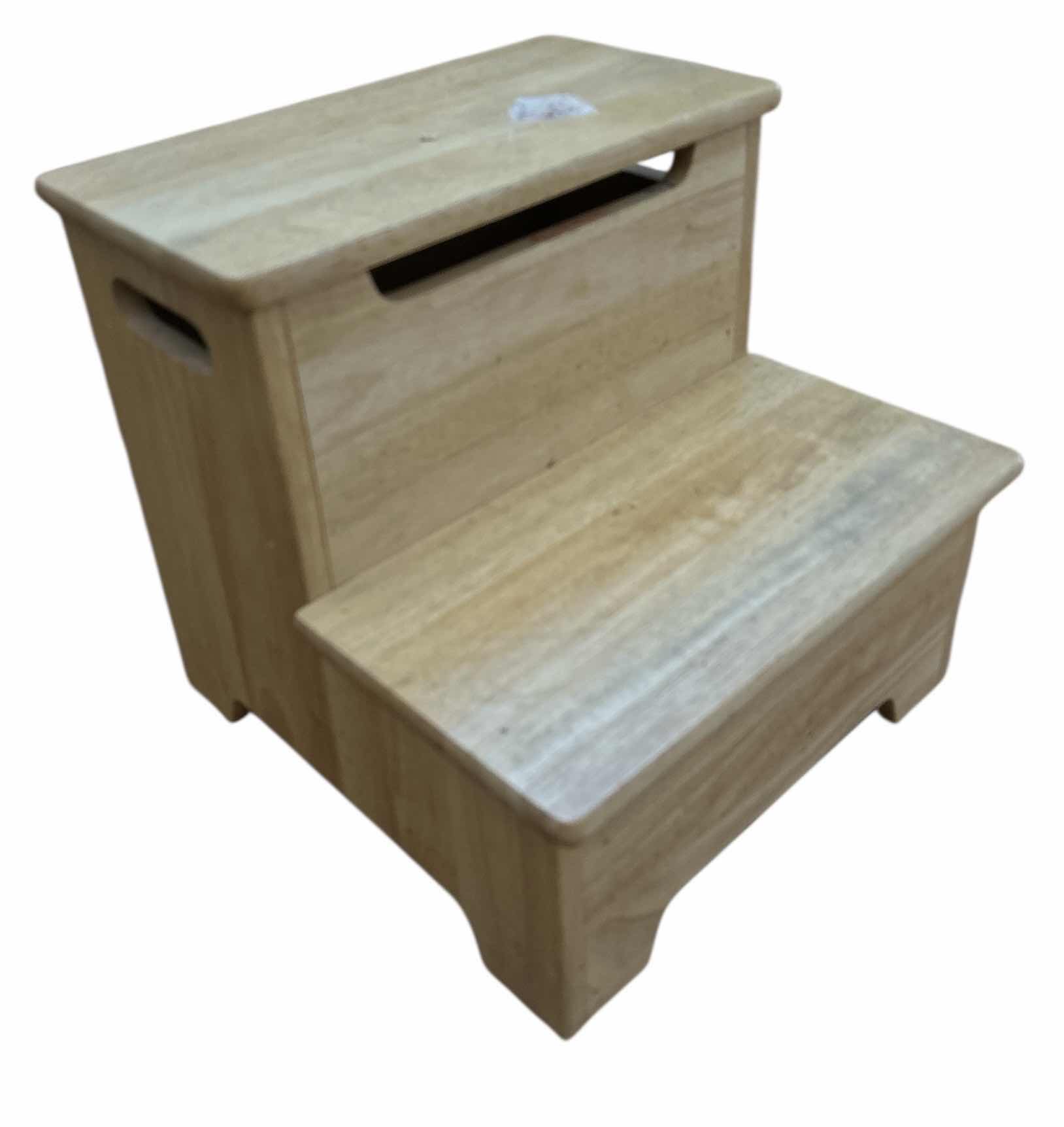 Photo 1 of SMALL WOOD STEPPING STOOL H13”WITH STORAGE COMPARTMENT