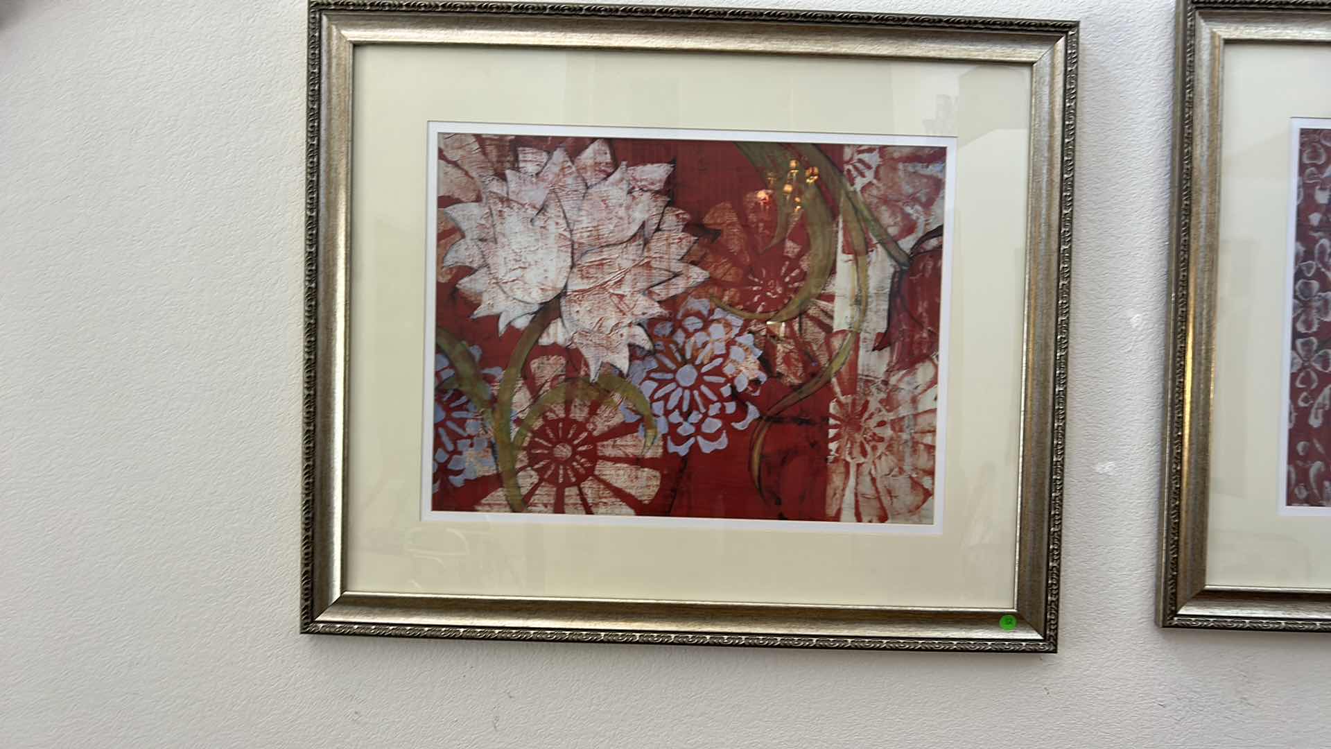 Photo 1 of FRAMED COLORFUL FLORAL ABSTRACT ARTWORK 35“ x H29“