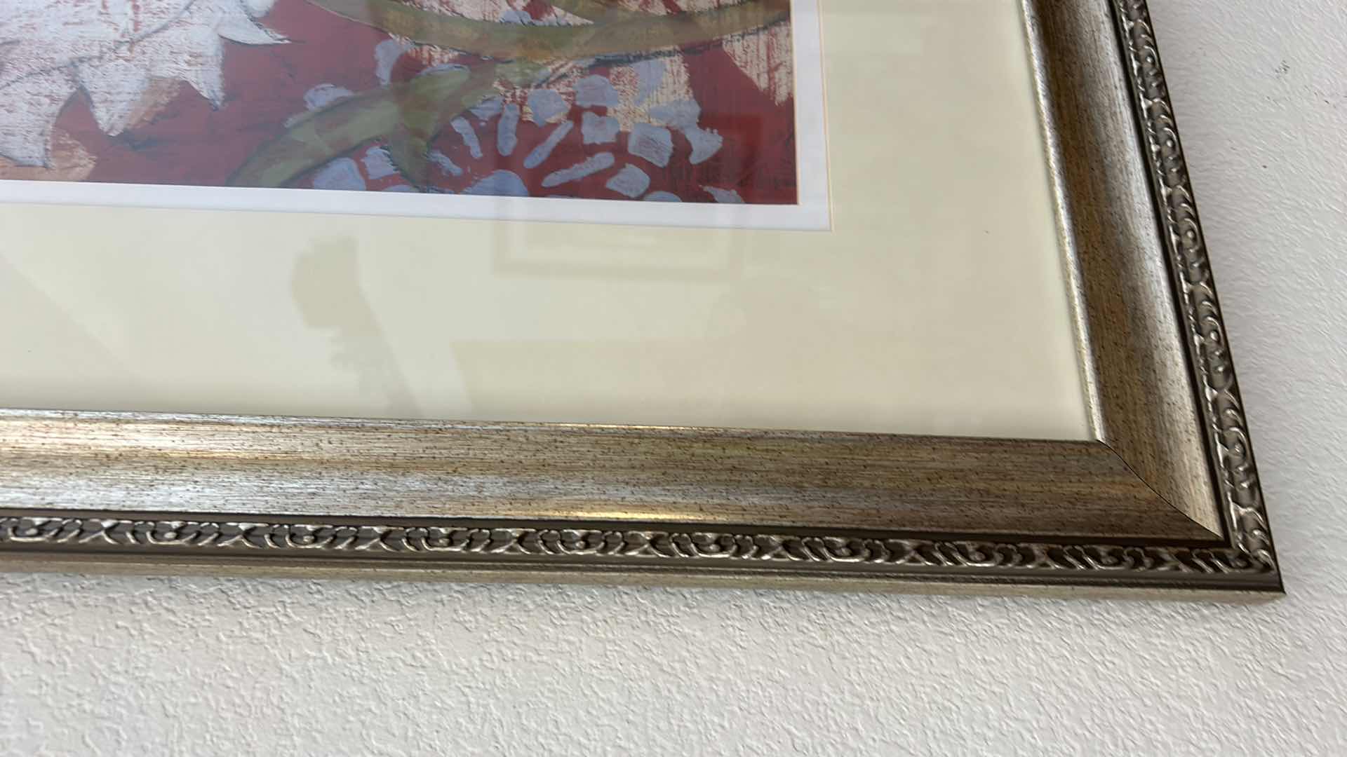 Photo 1 of FRAMED COLORFUL FLORAL ABSTRACT ARTWORK 35“ x H29“