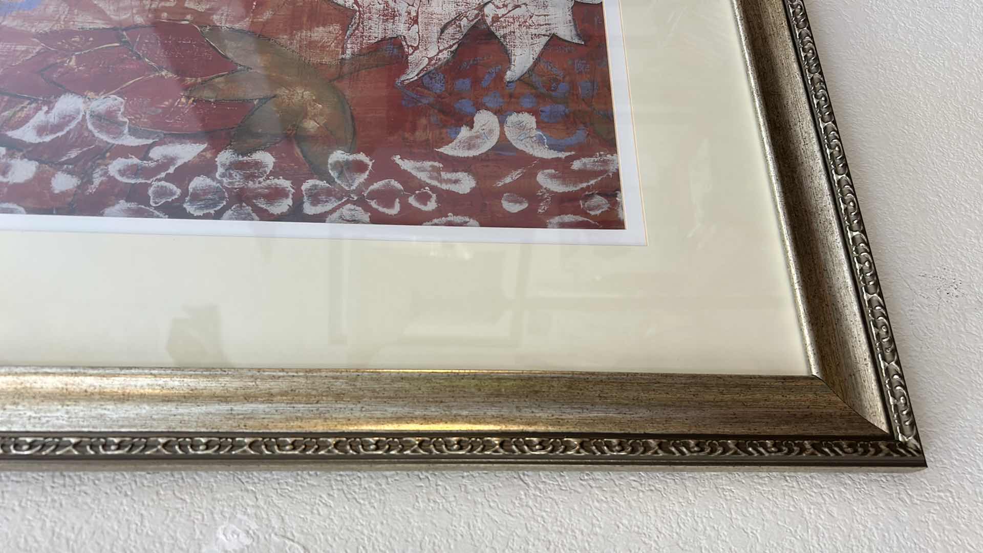 Photo 1 of FRAMED COLORFUL FLORAL ABSTRACT ARTWORK 35“ x H29“