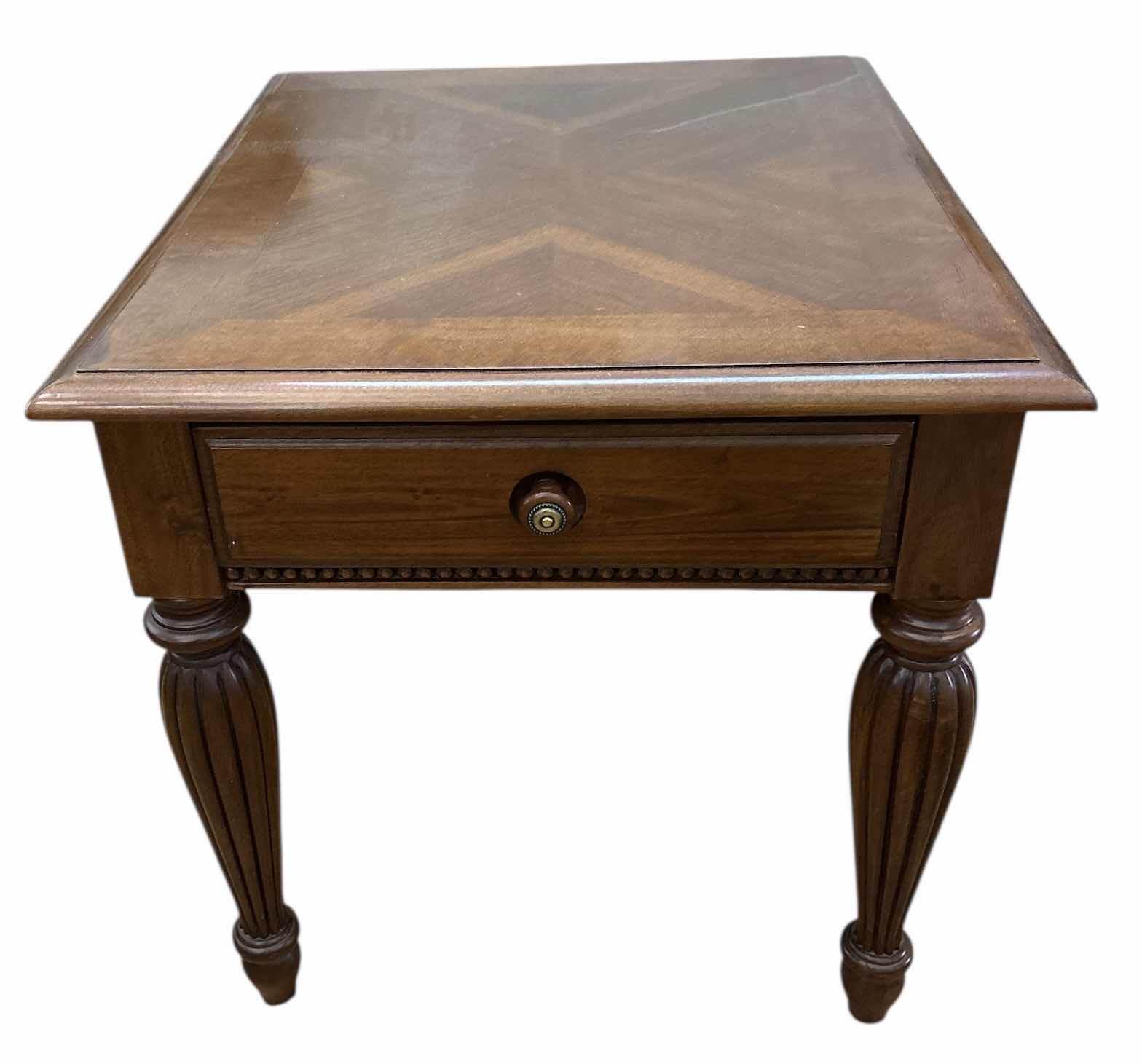 Photo 1 of WOOD ONE DRAWER END TABLE 22” x 26” x H 22”