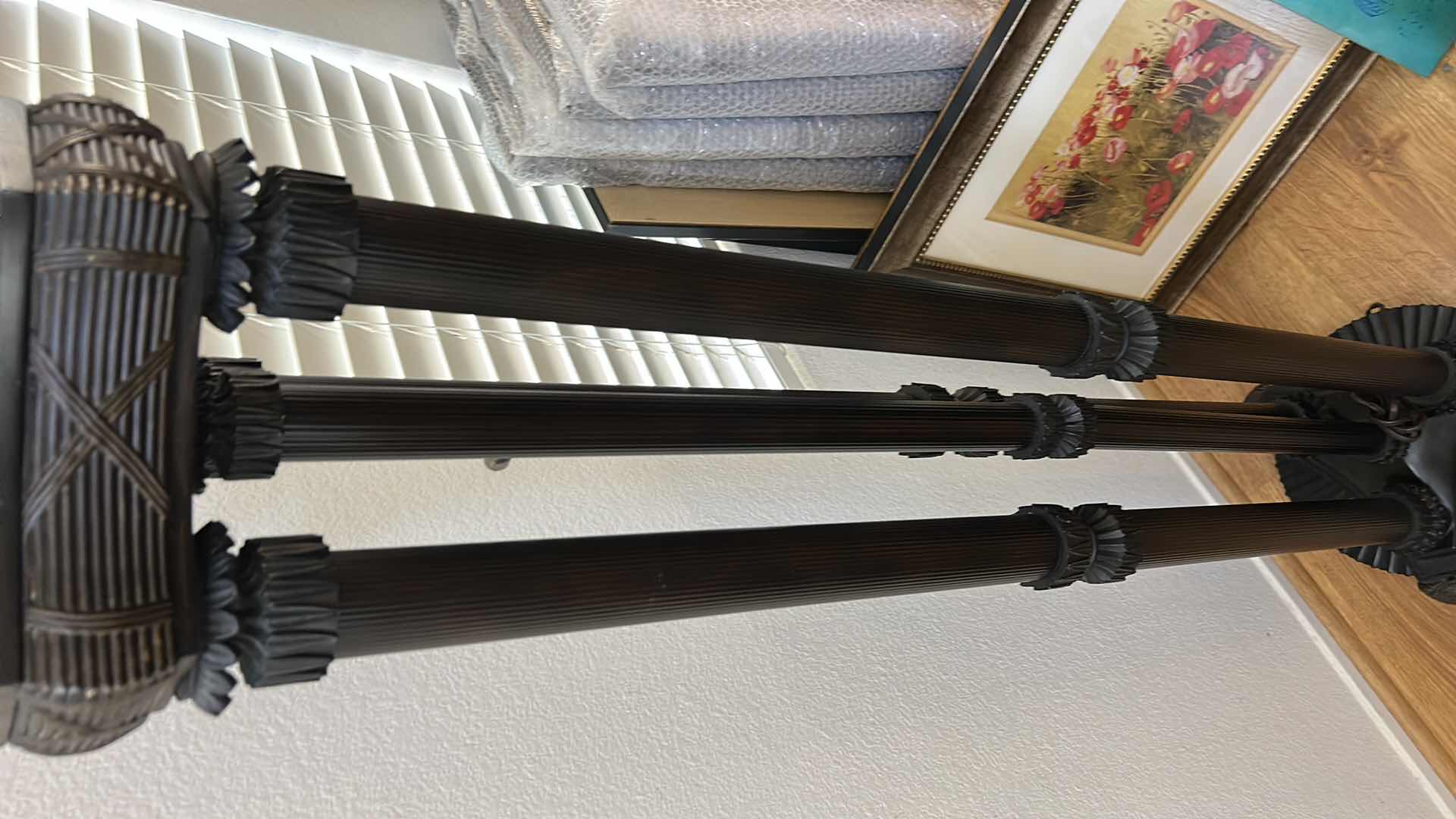 Photo 4 of 6’ FLOOR LAMP WITH DEEP GOLD GLASS SHADE