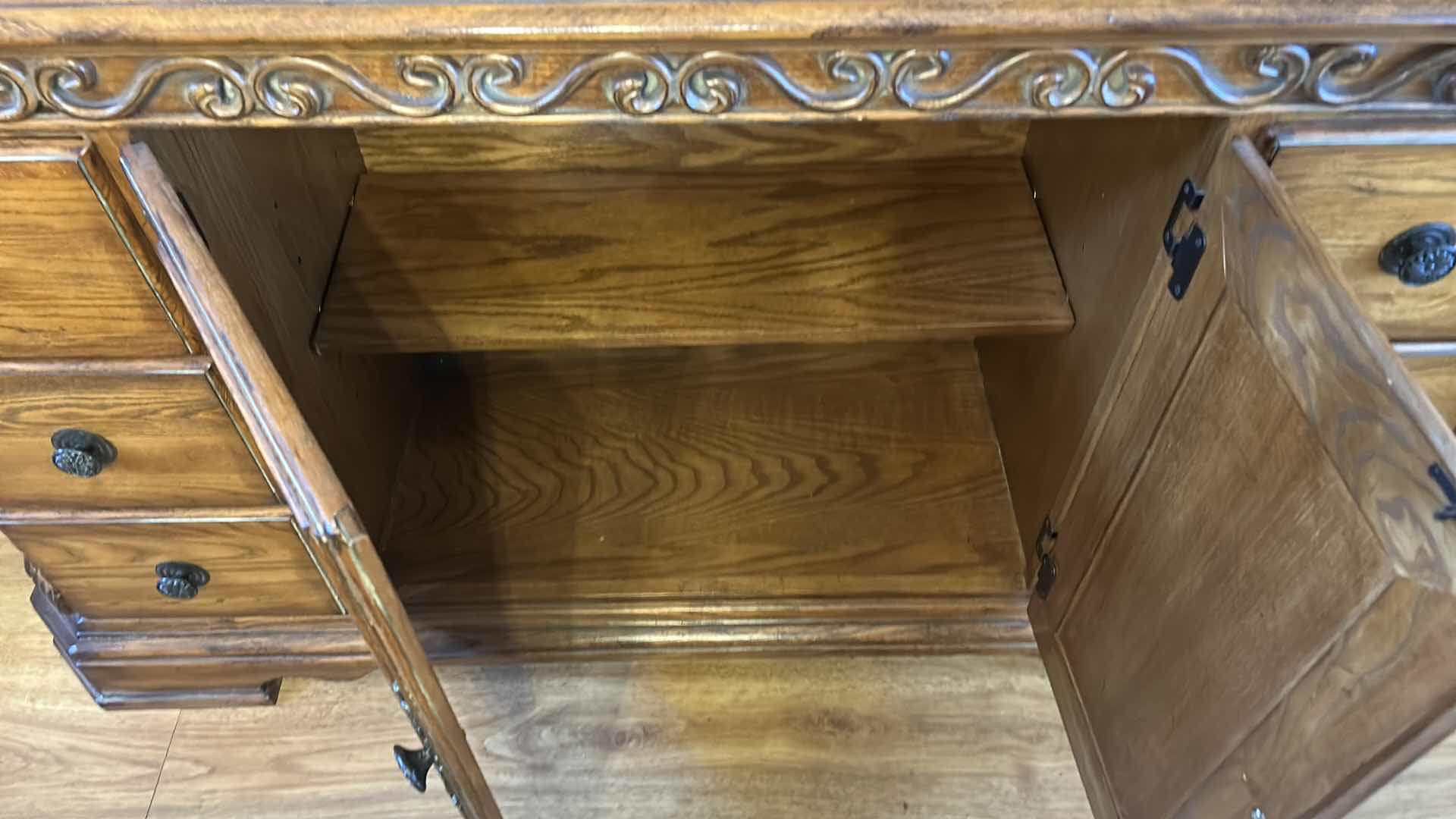 Photo 7 of 2 PIECE CHINA HUTCH, LIGHTED WITH GLASS SHELVES 60” x 17“ x H86“