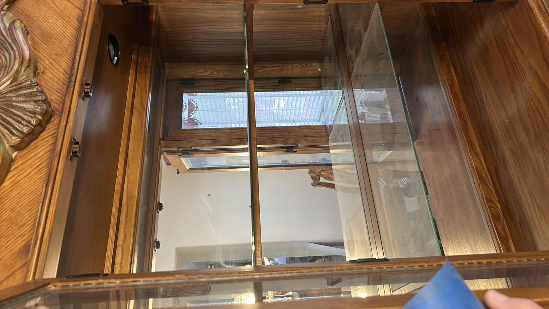 Photo 3 of 2 PIECE CHINA HUTCH, LIGHTED WITH GLASS SHELVES 60” x 17“ x H86“