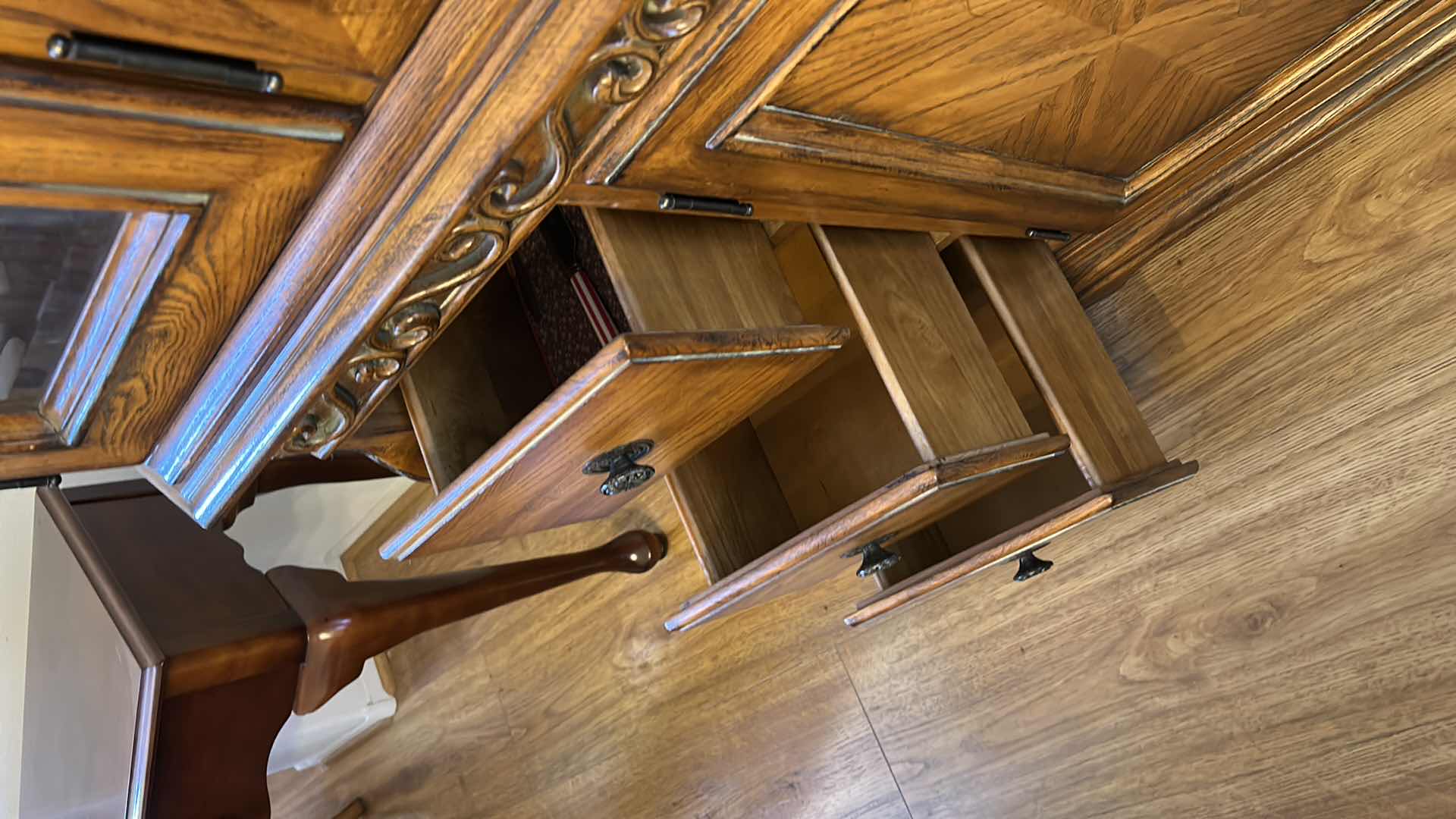 Photo 6 of 2 PIECE CHINA HUTCH, LIGHTED WITH GLASS SHELVES 60” x 17“ x H86“