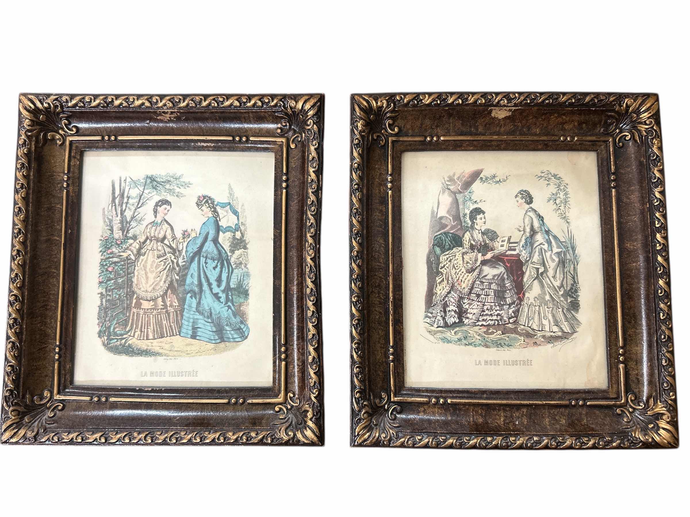 Photo 1 of 2 FRAMED, LA MODE ILLUSTREE ARTWORK 8 1/2” x H9 1/2”