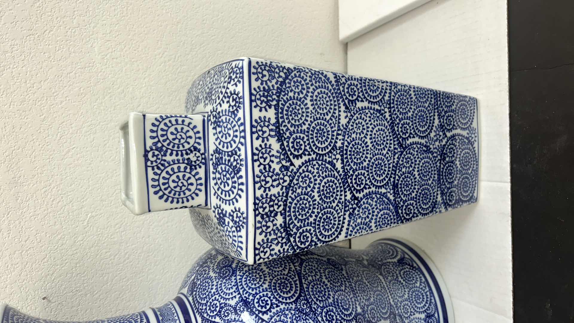 Photo 1 of 3 BLUE AND WHITE DECORATIVE HOME DECOR PIECES (TALLEST 20.5”)