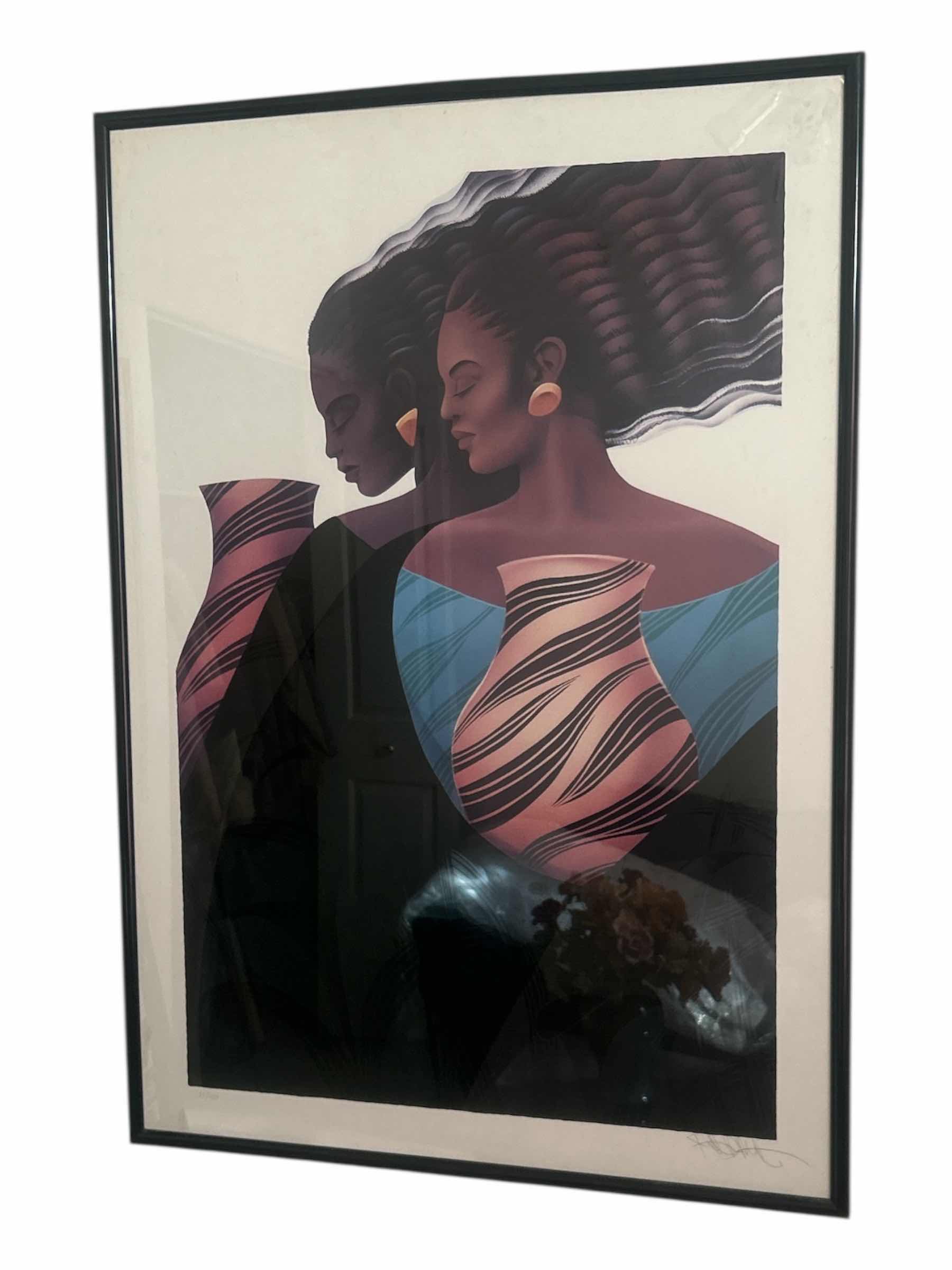 Photo 1 of FRAMED WOMEN AND POTTERY NUMBERED AND SIGNED ARTWORK 
27” x 37 1/2”