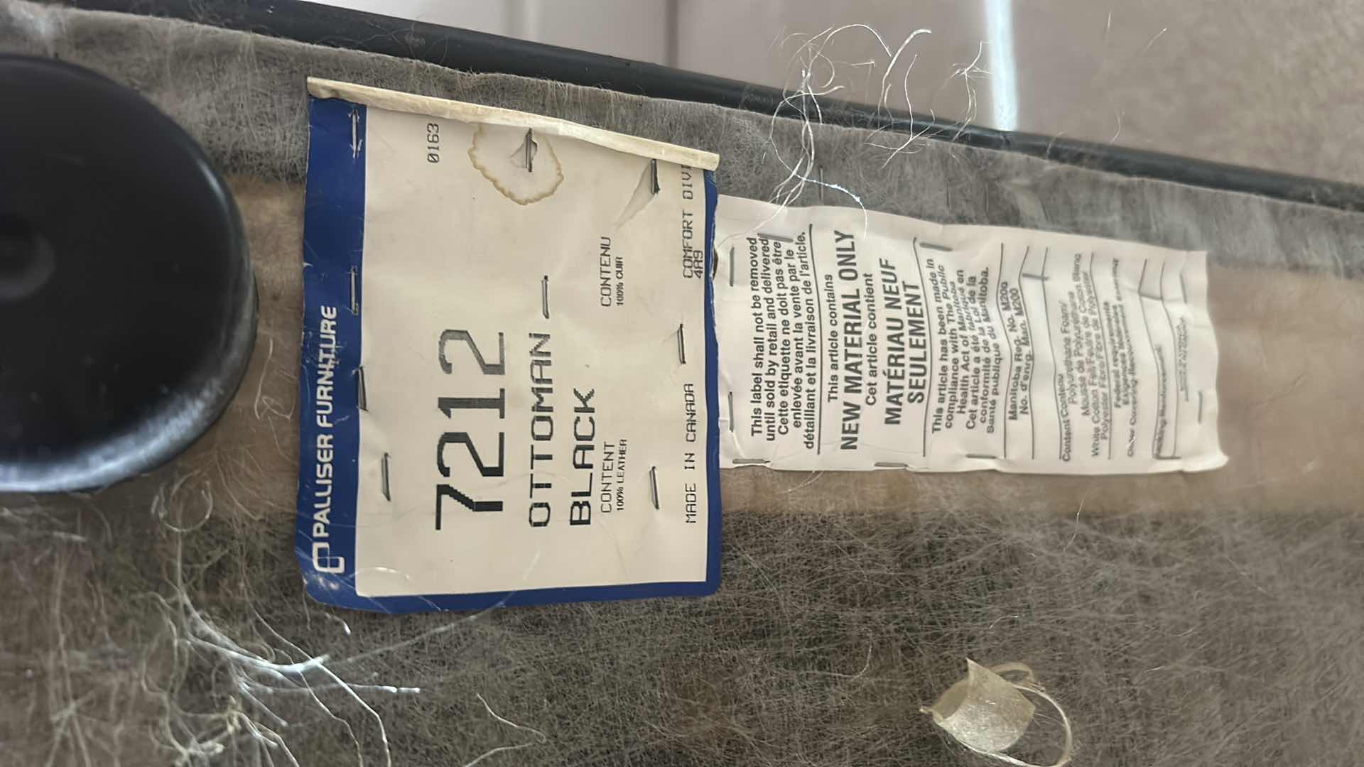 Photo 5 of BLACK  OVERSIZED ARM CHAIR WITH LEATHER OTTOMAN 5‘2“ by 40“ x H33“