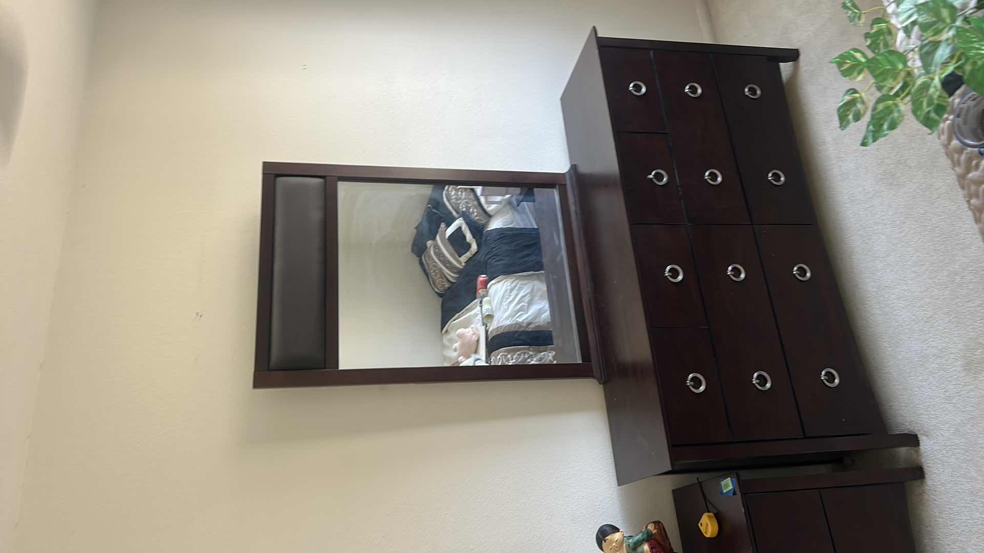 Photo 2 of 8 DRAWER WOOD DRESSER  63 1/2“ x 17 1/2“ x H33.75” WITH MIRROR