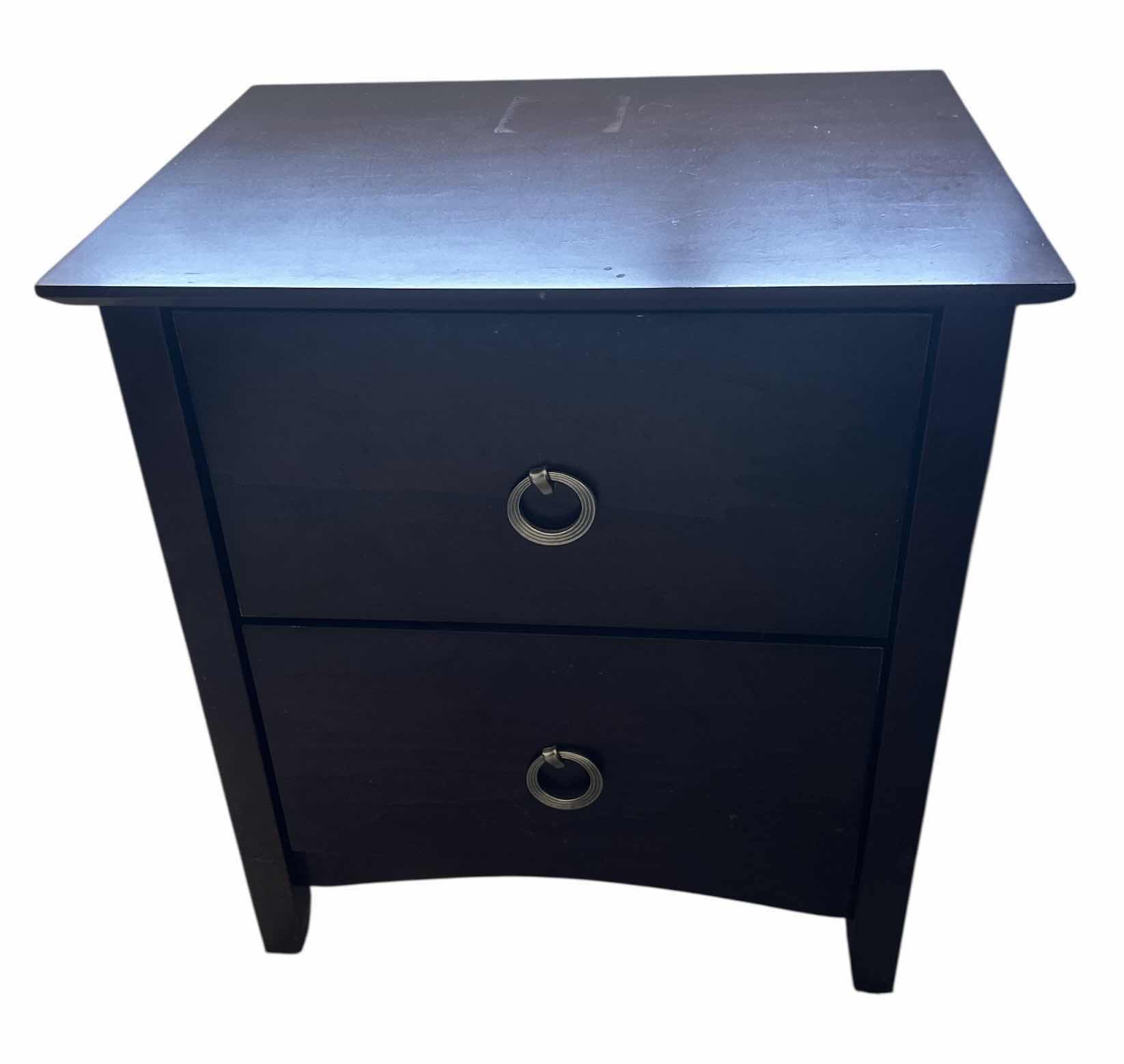 Photo 1 of 2 DRAWER WOOD NIGHTSTAND 23 1/2“ x 17 1/2“ x H26“