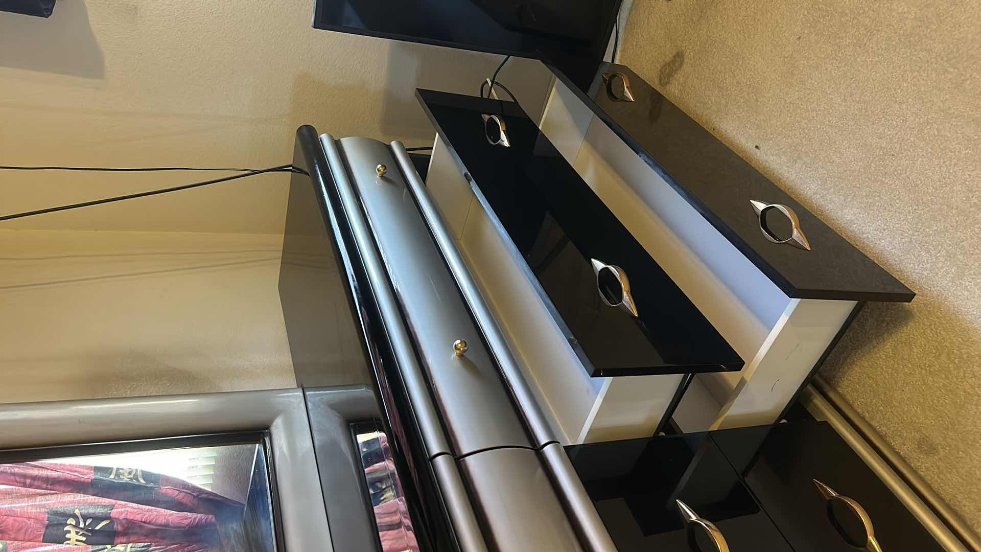 Photo 9 of HIGH GLOSS LACQUER ART DECO 6 DRAWER DRESSER 6‘ x 18“ x H32 1/2“WITH MIRROR