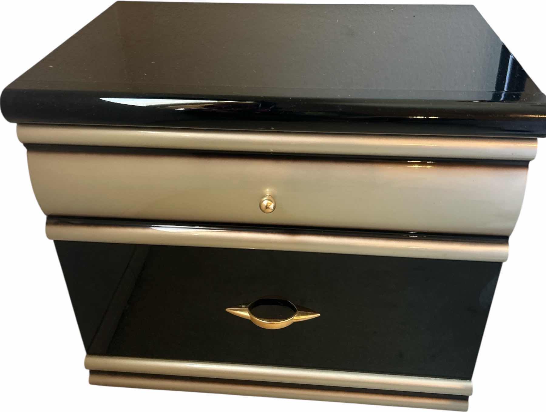 Photo 1 of HIGH GLOSS LACQUER ART DECO 2 DRAWER NIGHTSTAND 25 1/2” x 17” x 22 1/2”