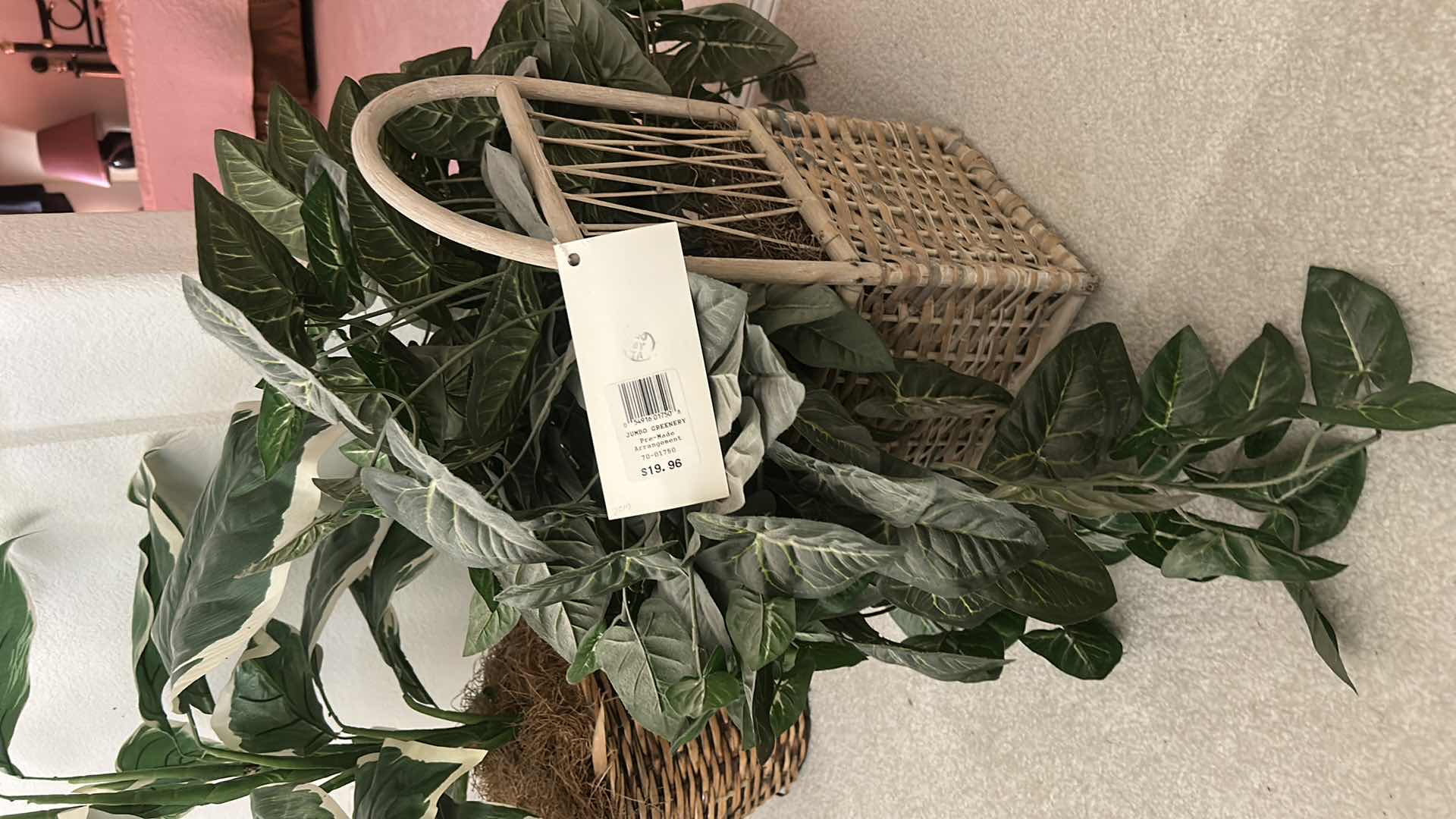 Photo 1 of FAUX GREENERY IN WICKER BASKETS (TALLEST H 32”)