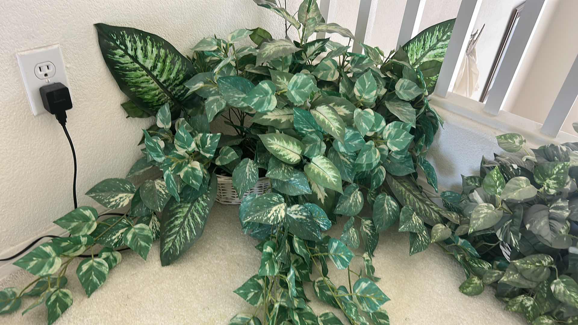 Photo 2 of FAUX GREENERY IN WICKER BASKETS (LARGEST 3’ x H19”