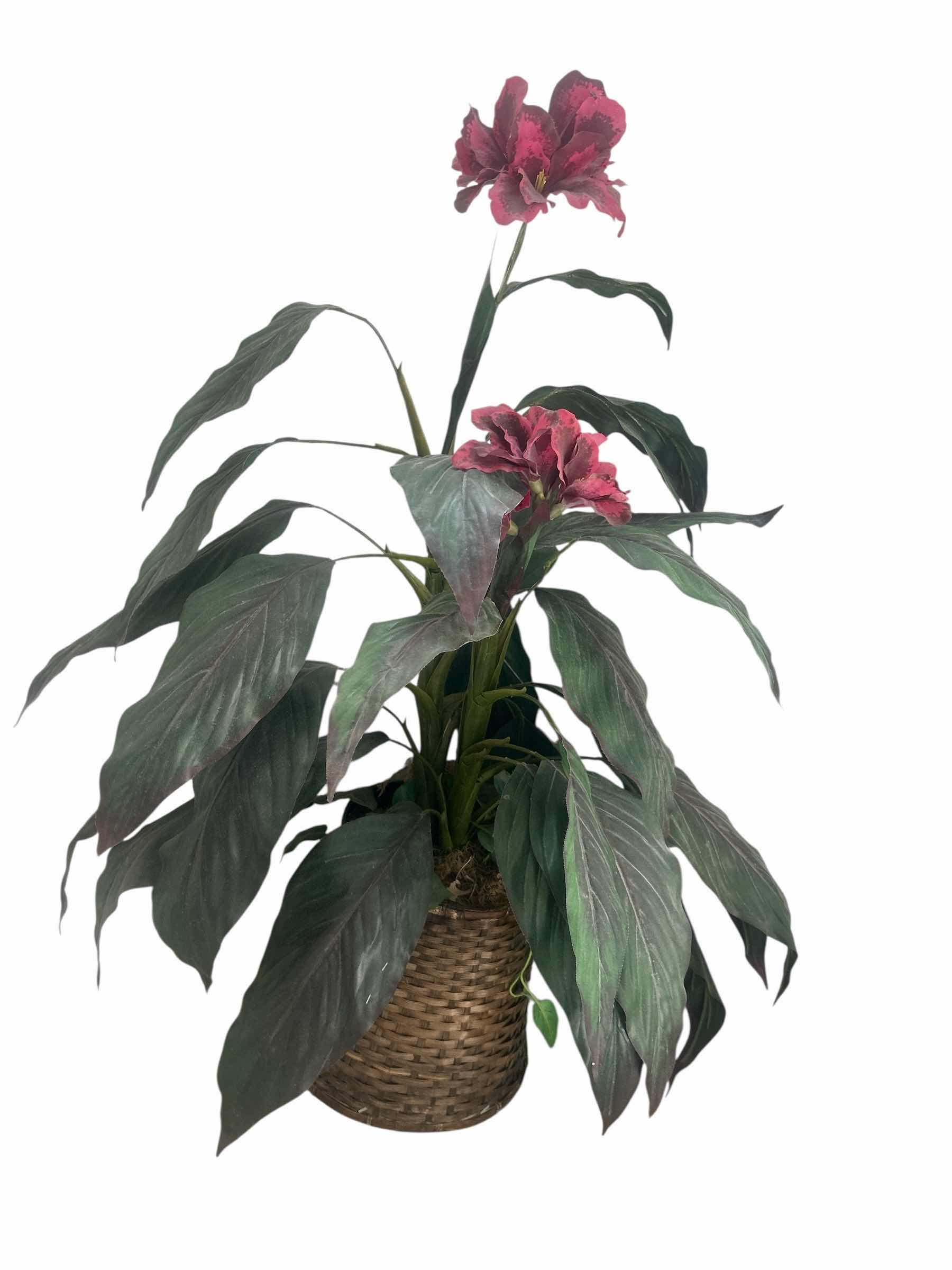 Photo 1 of FAUX GREENERY IN WICKER BASKET H42”