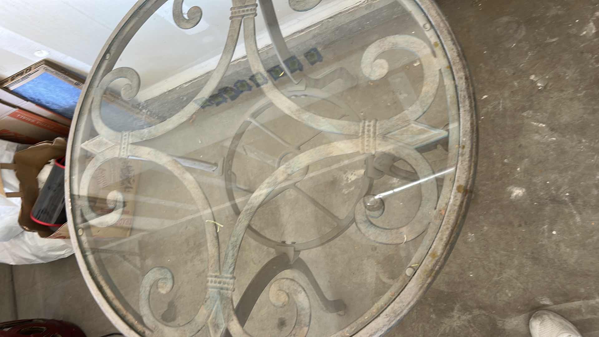 Photo 5 of OUTDOOR PATIO GLASS TOP TABLE 29.5” x H29”