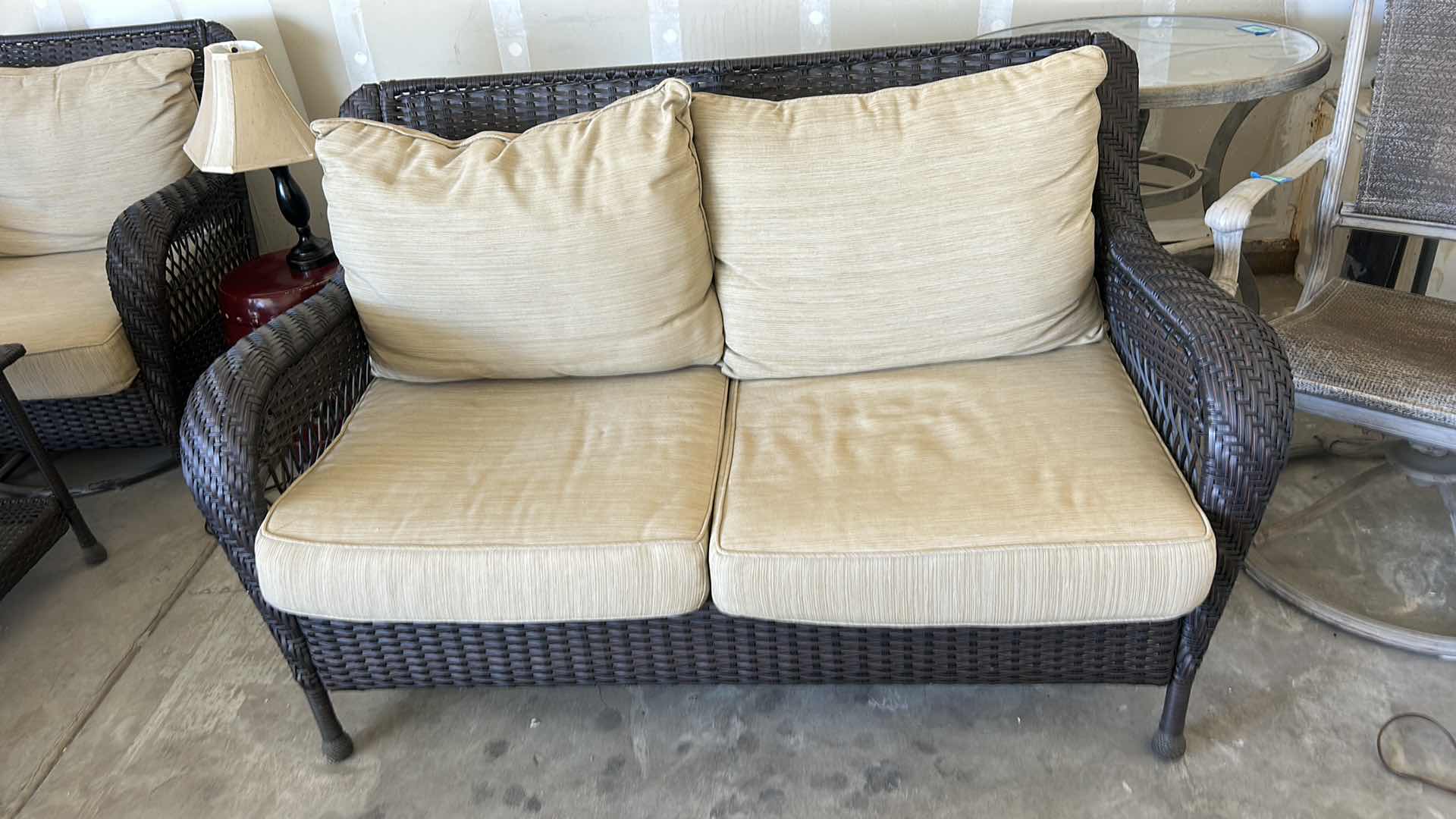 Photo 2 of FAUX WICKER OUTDOOR  58” SOFA