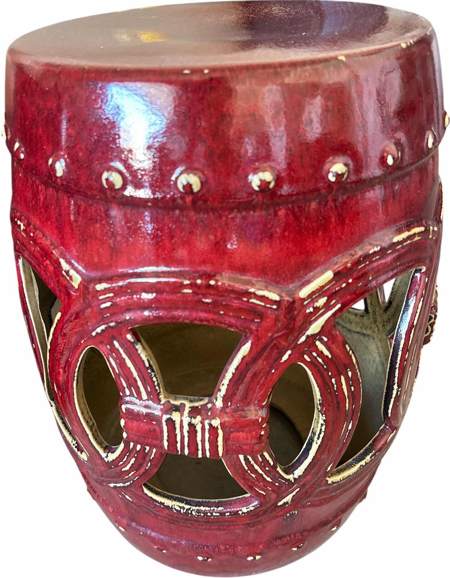 Photo 1 of GLAZED CERAMIC GARDEN STOOL H17”