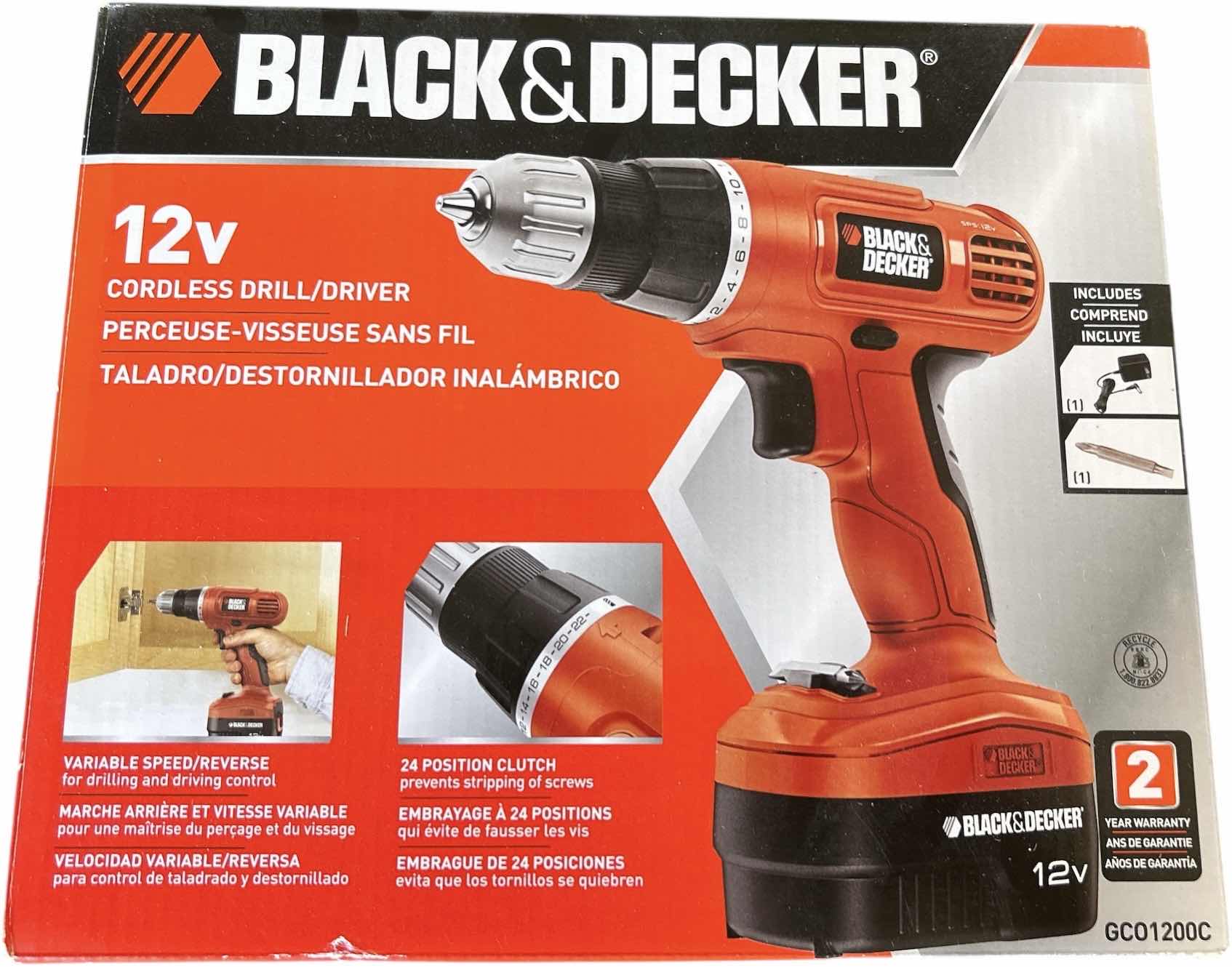 Photo 1 of NEW IN BOX BLACK AND DECKER 12V CORDLESS DRILL