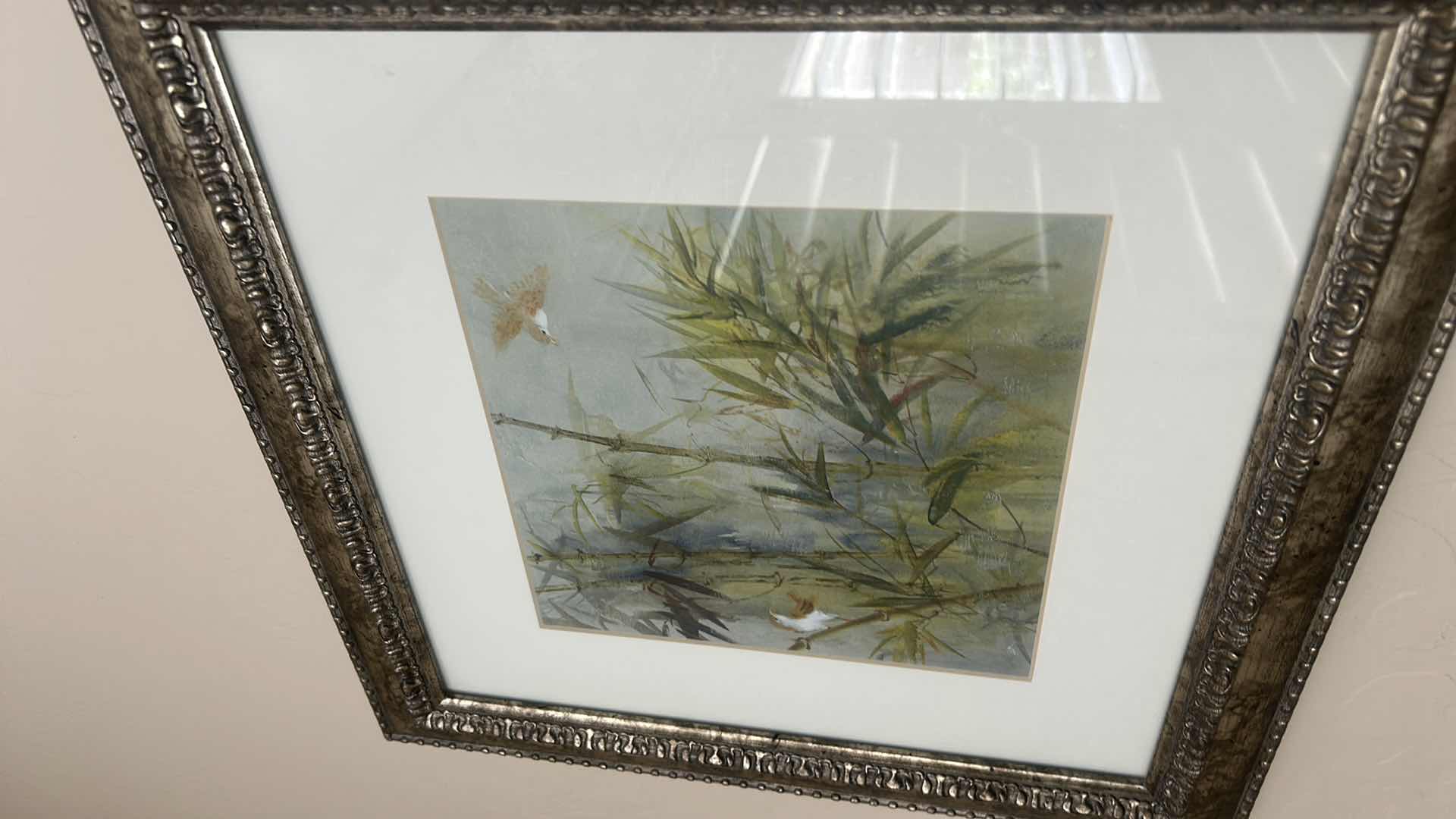 Photo 1 of FRAMED BAMBOO & BIRDS ARTWORK 15” x 15”