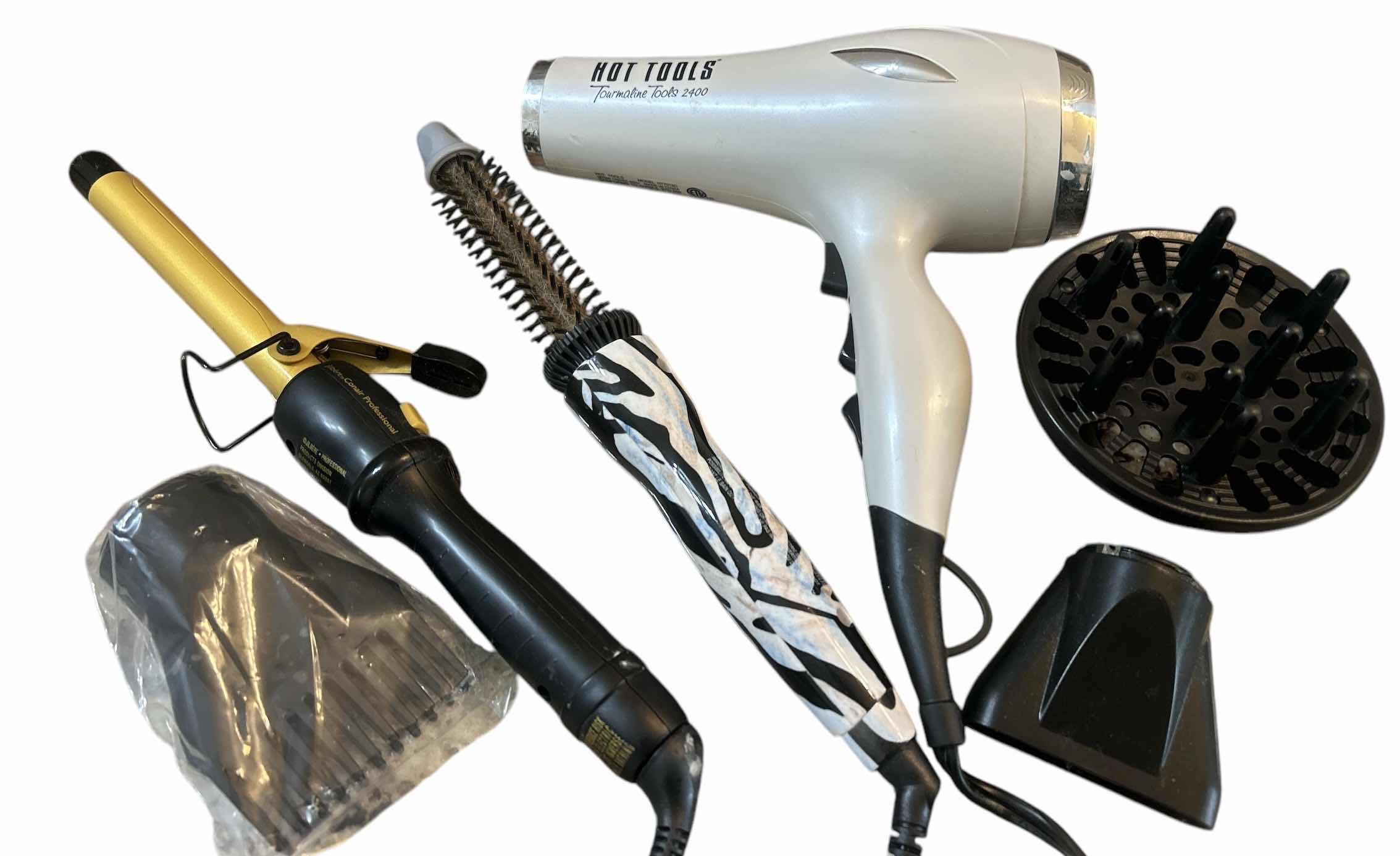 Photo 2 of HOT TOOLS HAIR DRYER, JIBERR CURLING IRON, CALISTA CURLER, FLAT IRON & HOLDER
