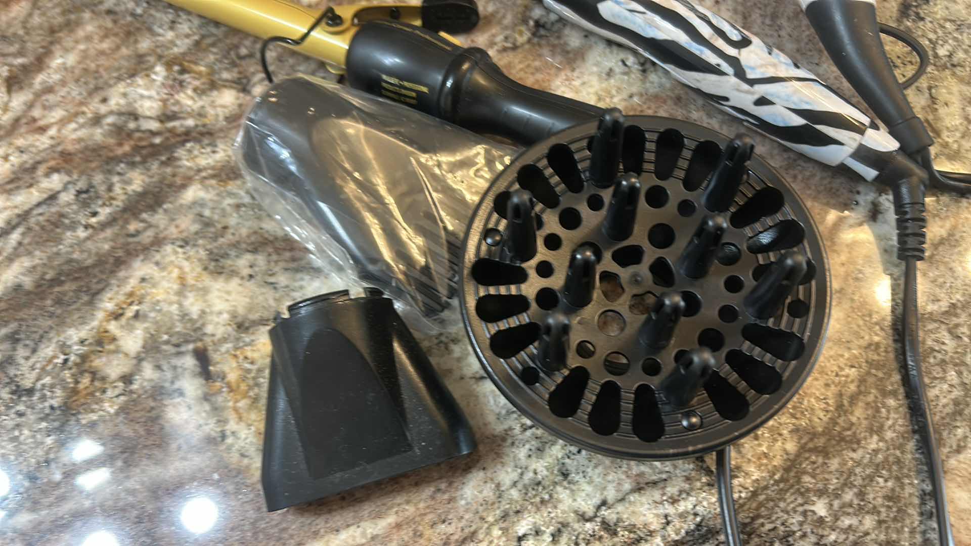 Photo 1 of HOT TOOLS HAIR DRYER, JIBERR CURLING IRON, CALISTA CURLER, FLAT IRON & HOLDER