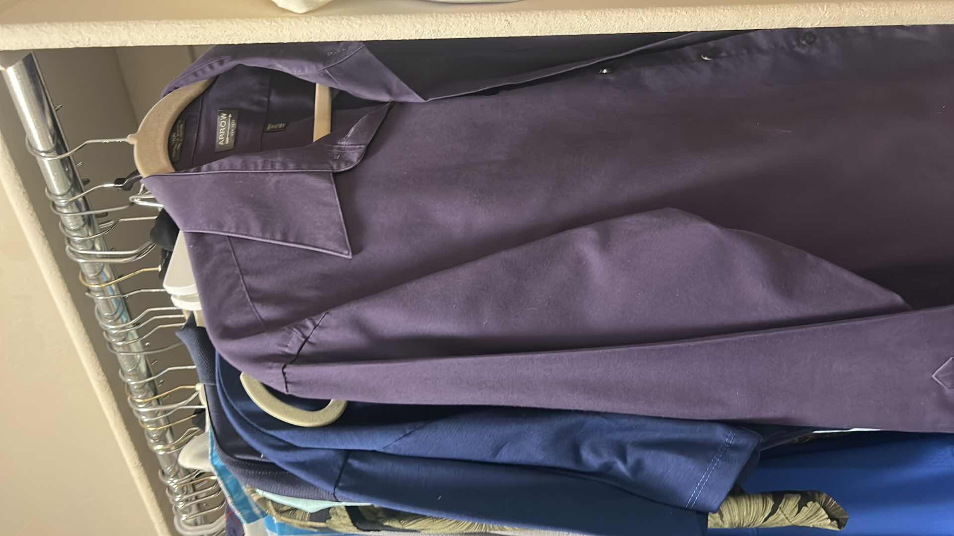 Photo 1 of MENS CLOTHING SIZE L, PANTS 38 x 30 AND HANGERS