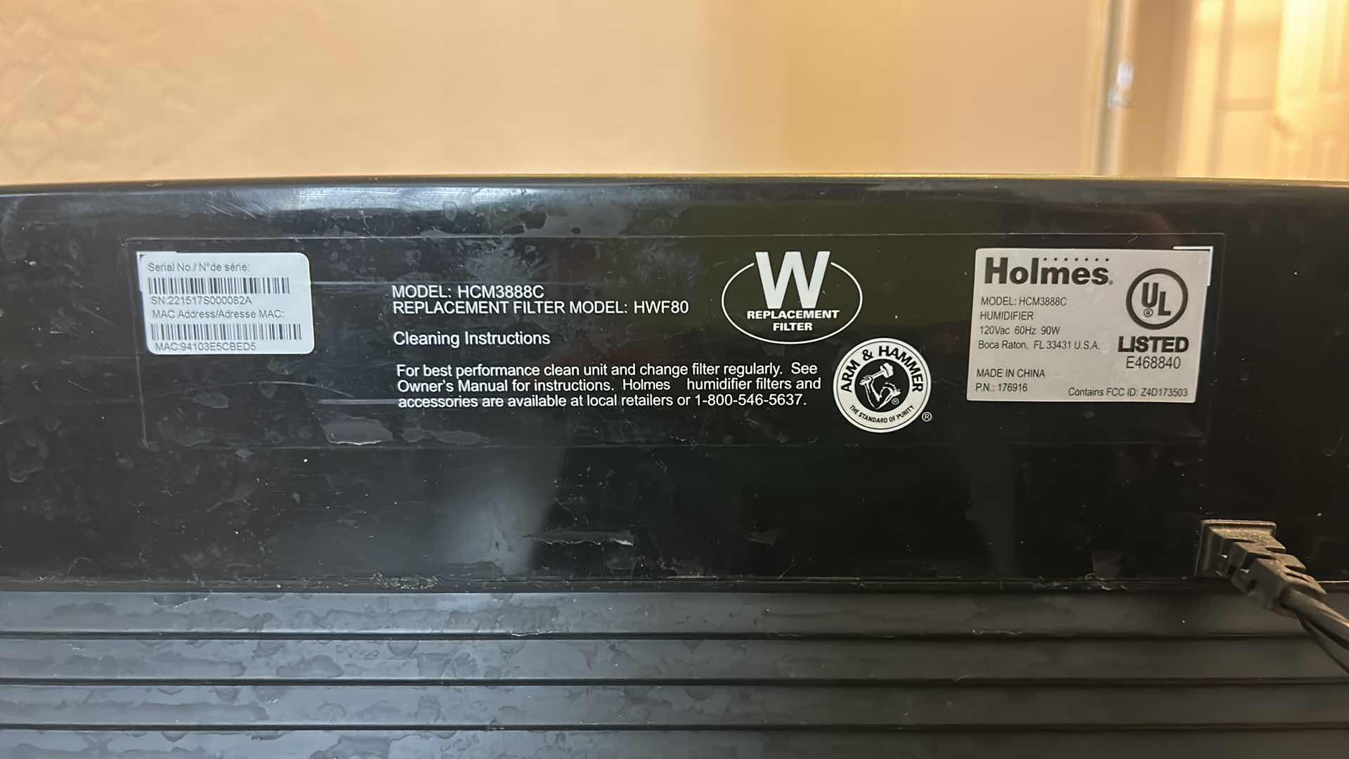 Photo 3 of HOLMES HUMIDIFIER