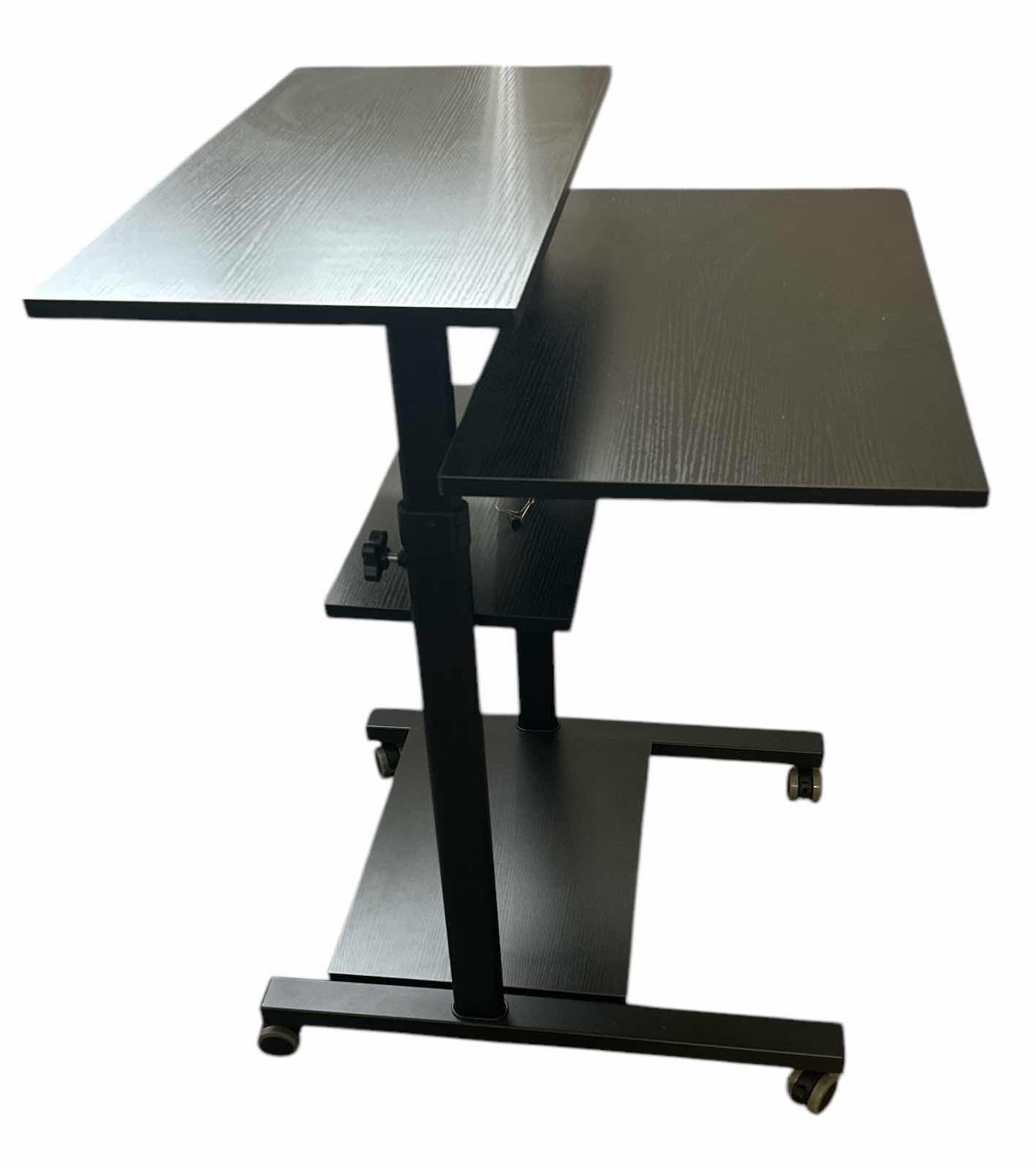 Photo 1 of ADJUSTABLE STANDING SITTING DESK/ PODIUM ON WHEELS 27 1/2” x 27 1/2” x H38”
