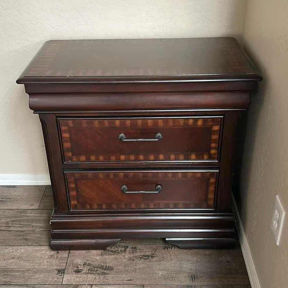 Photo 1 of 2 DRAWER WOOD NIGHTSTAND 30 1/2” x 17” x 29”