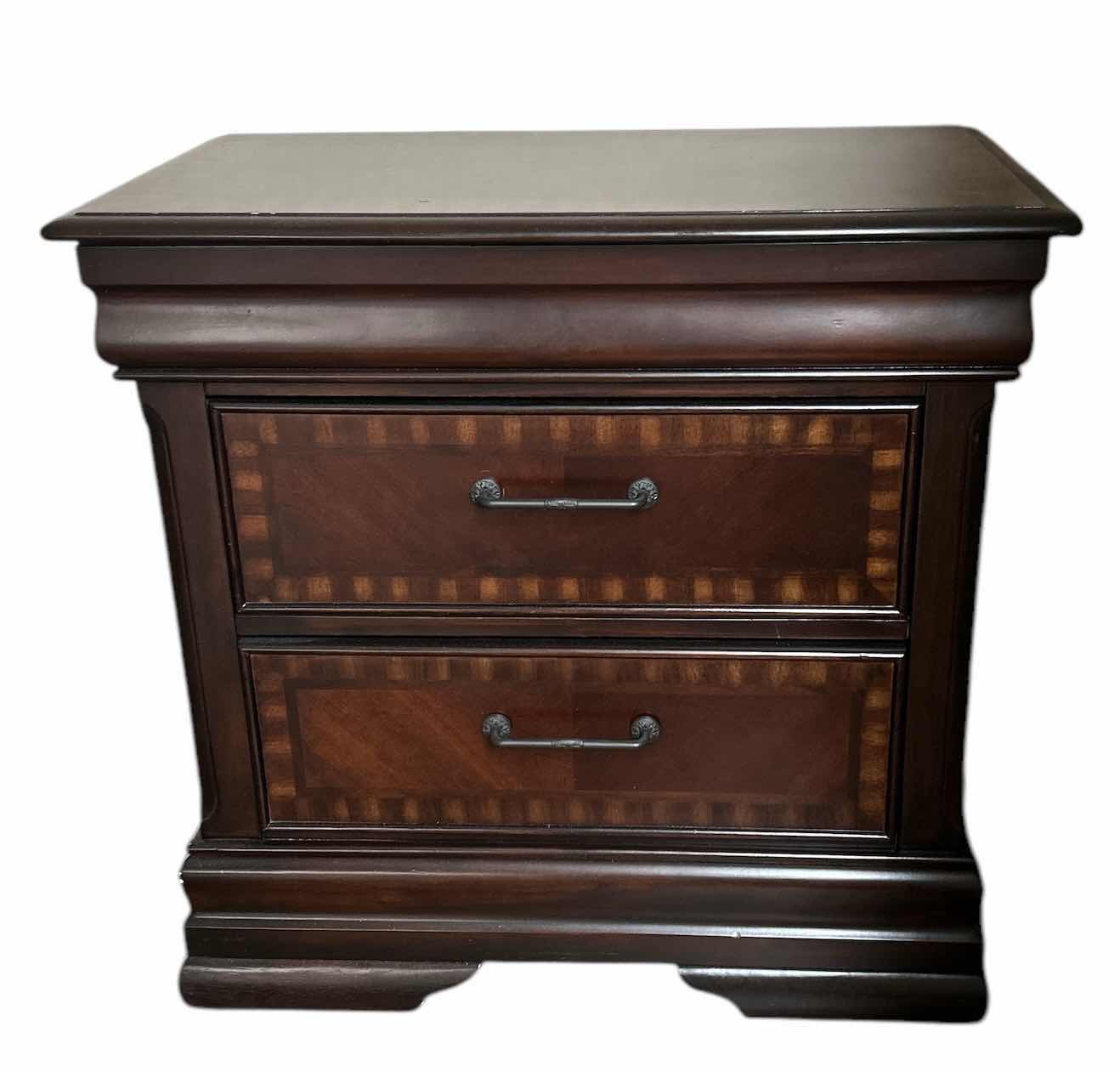 Photo 1 of 2 DRAWER WOOD NIGHTSTAND 30 1/2” x 17” x 29”