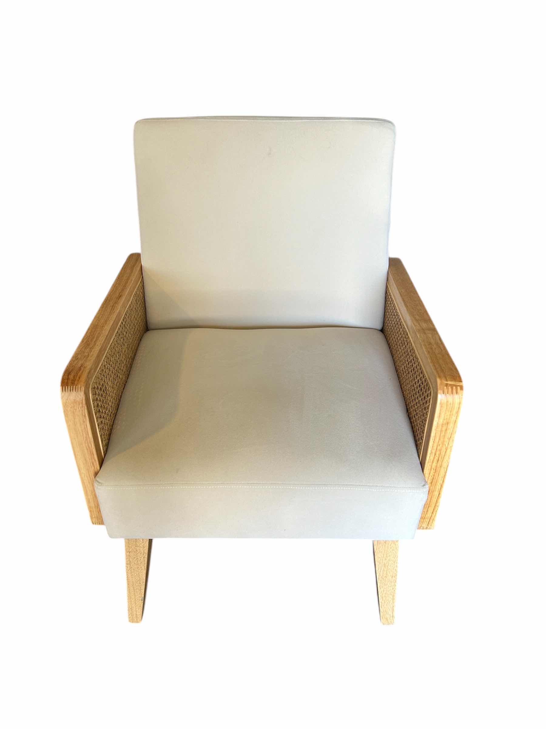 Photo 1 of DELPHINE LINEN CANE ACCENT CHAIR
