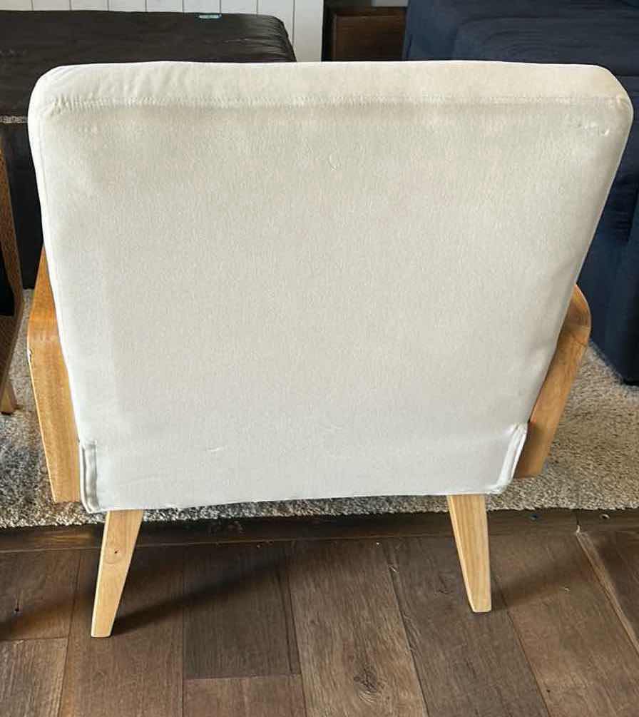 Photo 1 of DELPHINE LINEN CANE ACCENT CHAIR