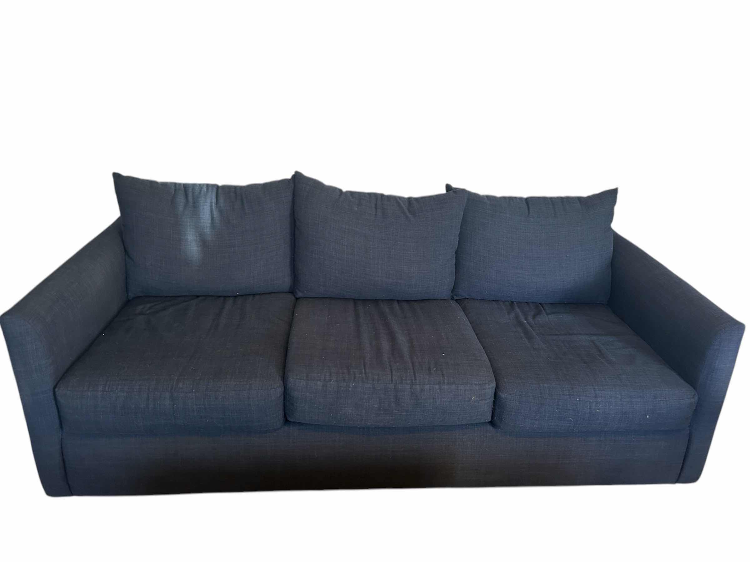 Photo 1 of 7FT BLUE UPHOLSTERY SOFA BY WAYFAIR NEEDS CLEANING