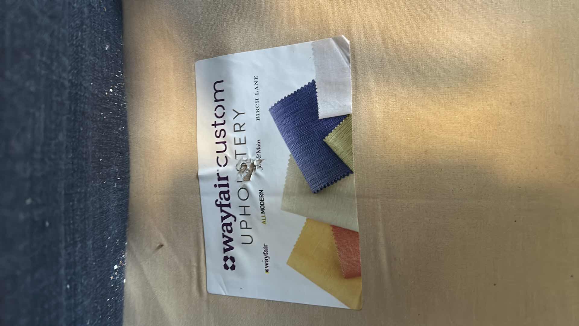 Photo 1 of 7FT BLUE UPHOLSTERY SOFA BY WAYFAIR NEEDS CLEANING