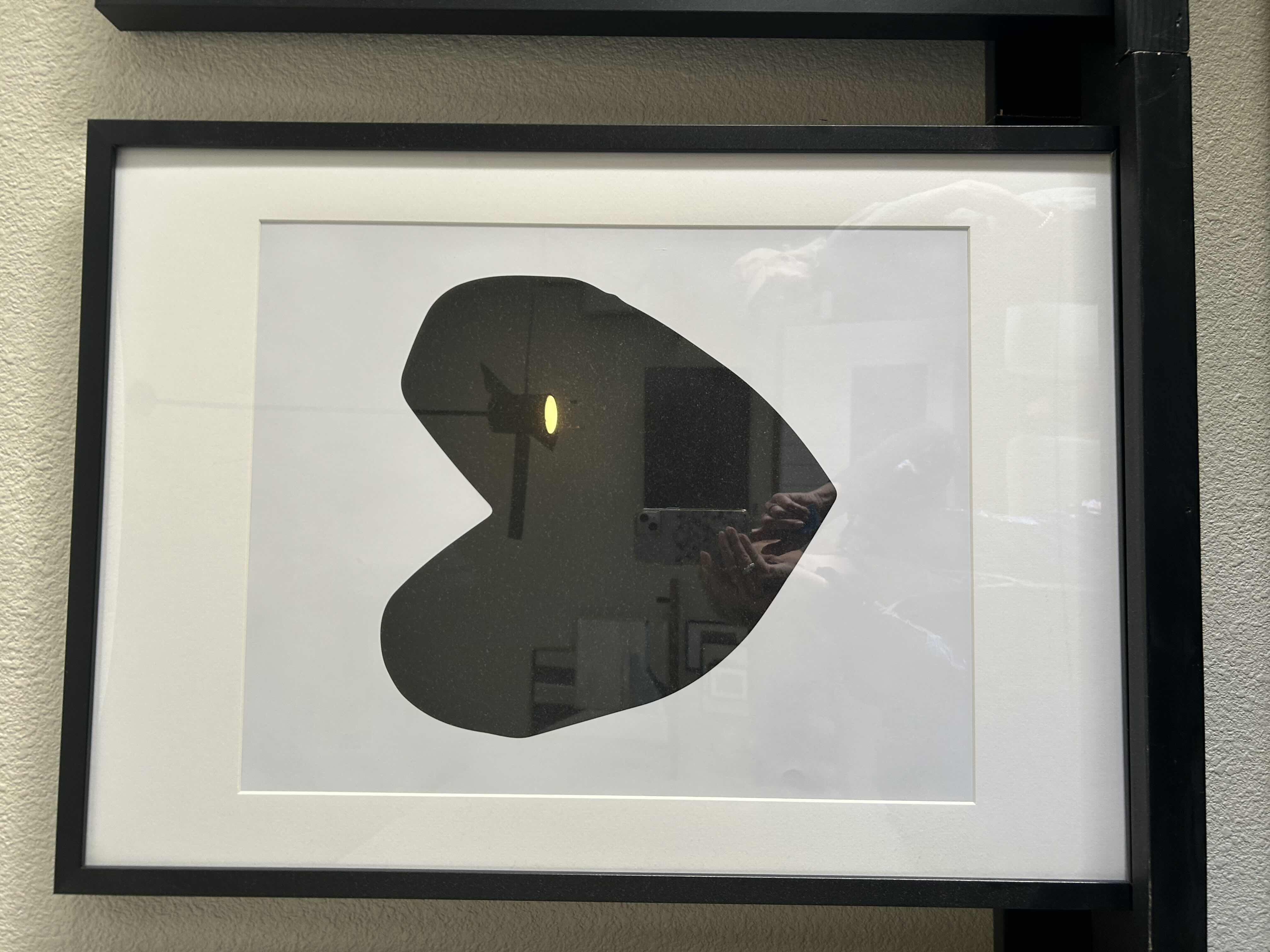 Photo 1 of BLACK FRAMED WHIMSICAL HEART ART 20” X 27”