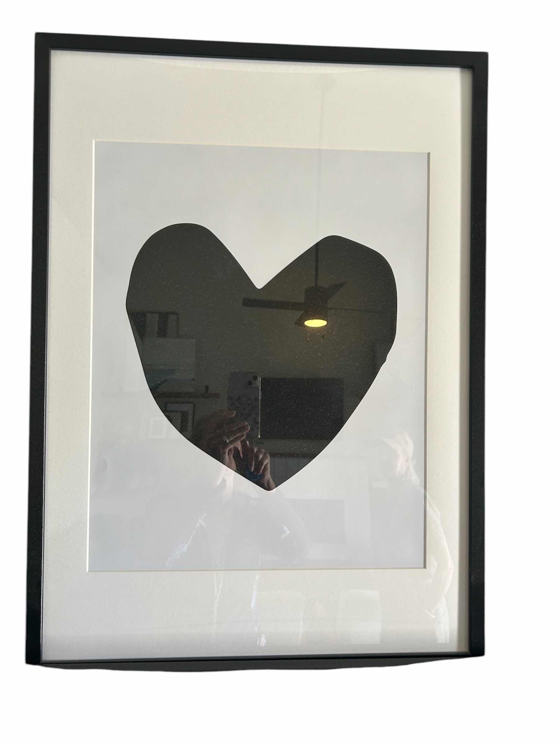 Photo 1 of BLACK FRAMED WHIMSICAL HEART ART 20” X 27”
