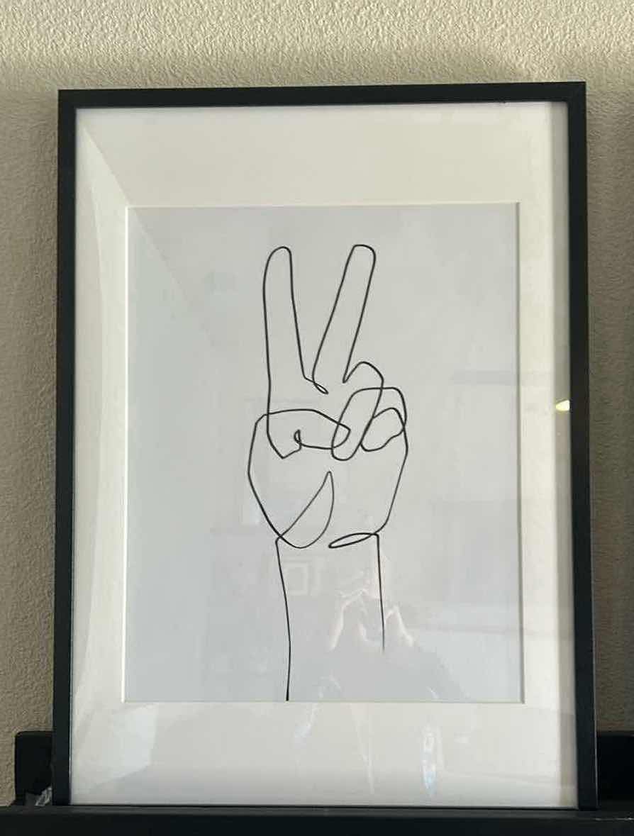 Photo 1 of BLACK FRAMED VICTORY HAND PRINT 20” X 27”