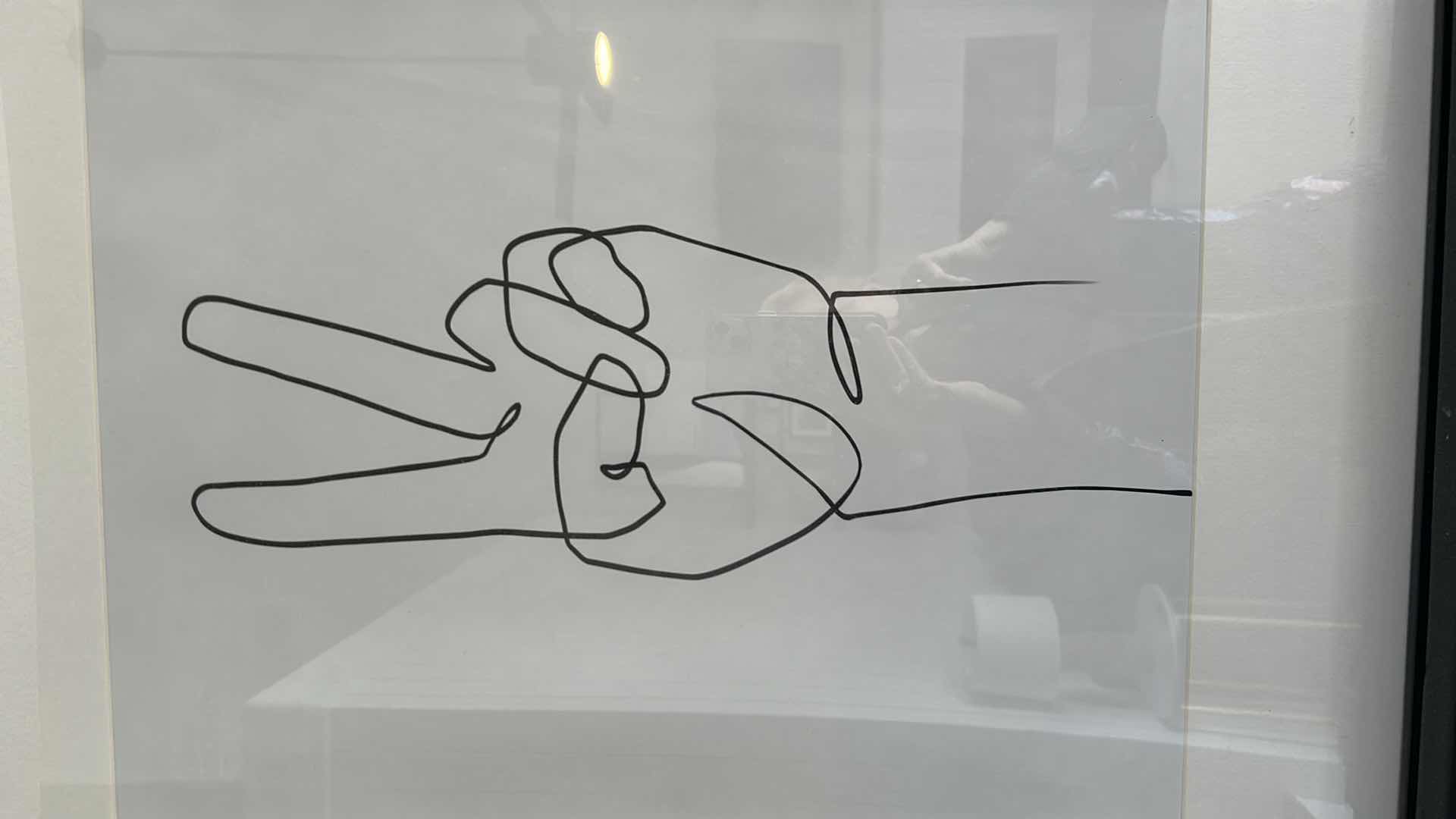 Photo 1 of BLACK FRAMED VICTORY HAND PRINT 20” X 27”