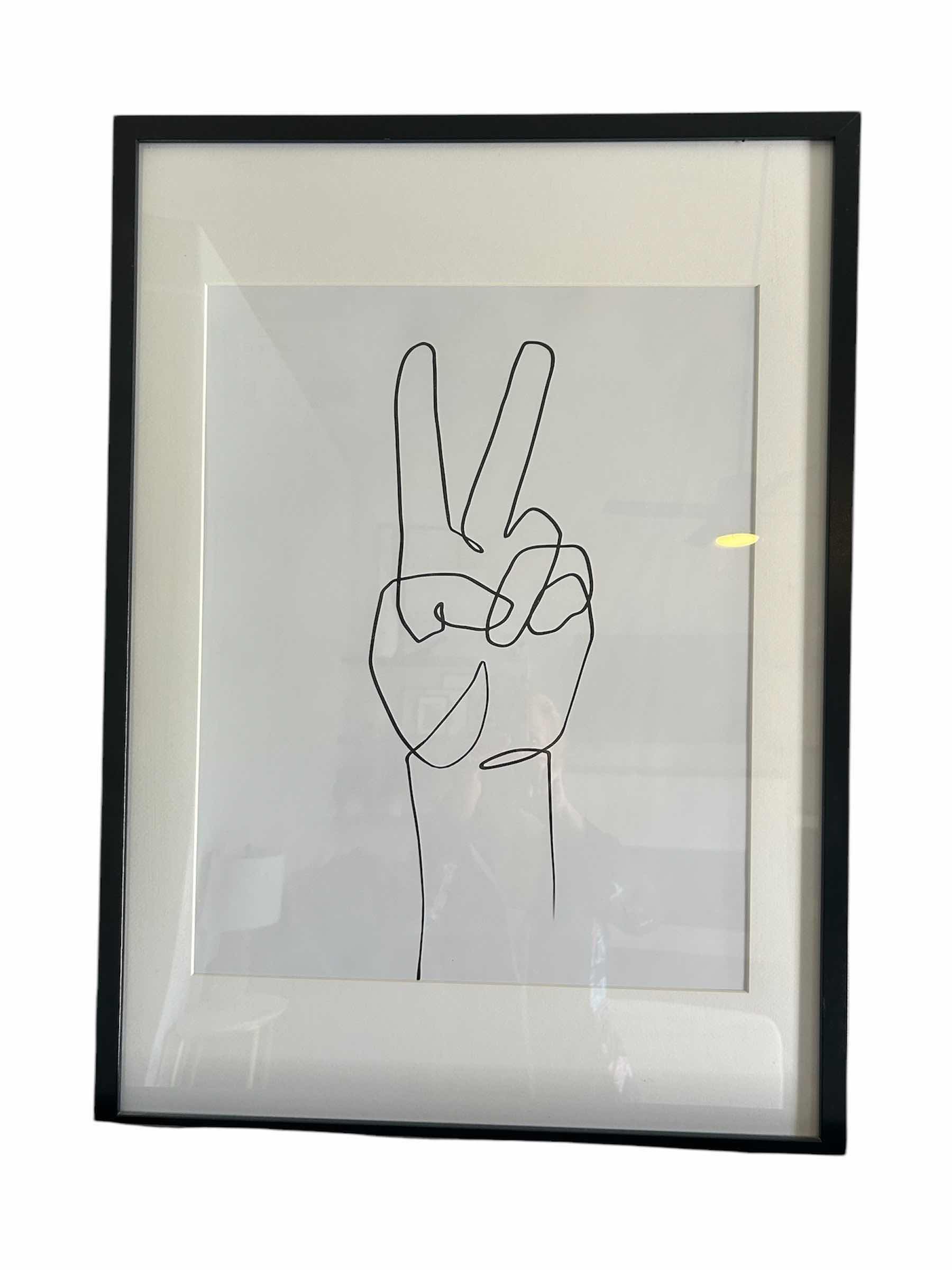 Photo 1 of BLACK FRAMED VICTORY HAND PRINT 20” X 27”