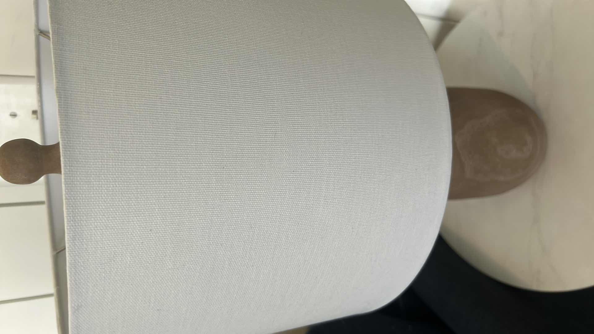 Photo 1 of EARTH TONE RESIN BASE W WHITE SHADE TABLE LAMP H 22”