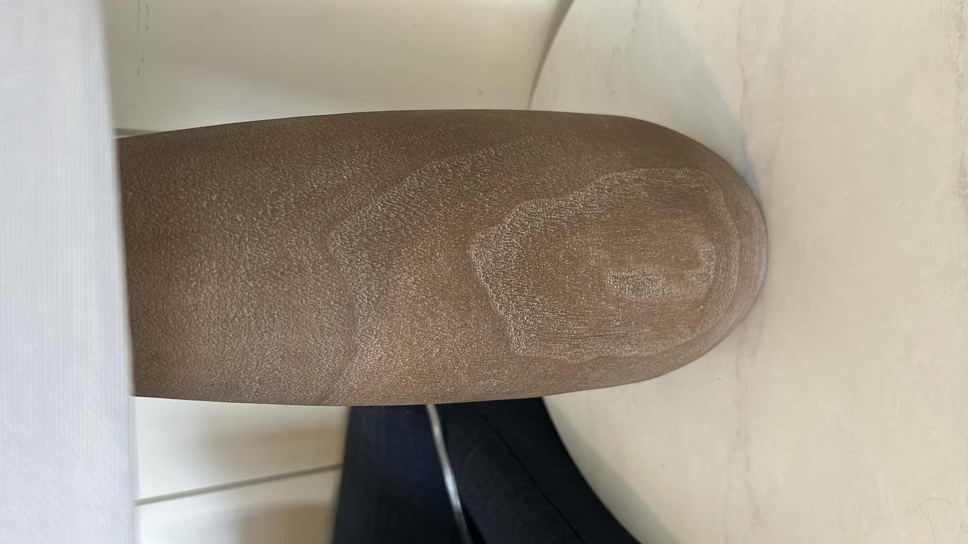 Photo 1 of EARTH TONE RESIN BASE W WHITE SHADE TABLE LAMP H 22”